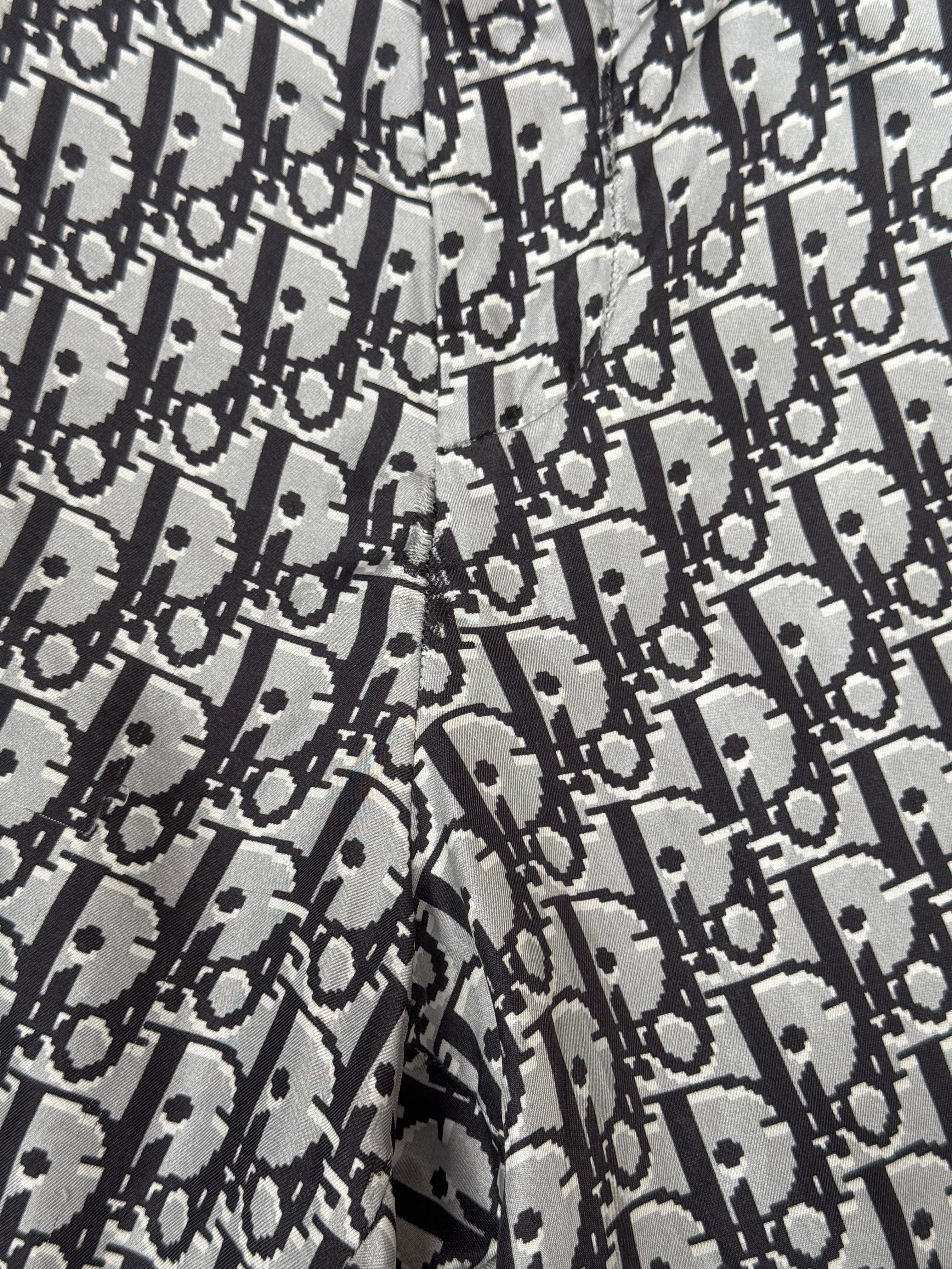 Dior Oblique Short Sleeve Shirt & Shorts Set - Grey Dior