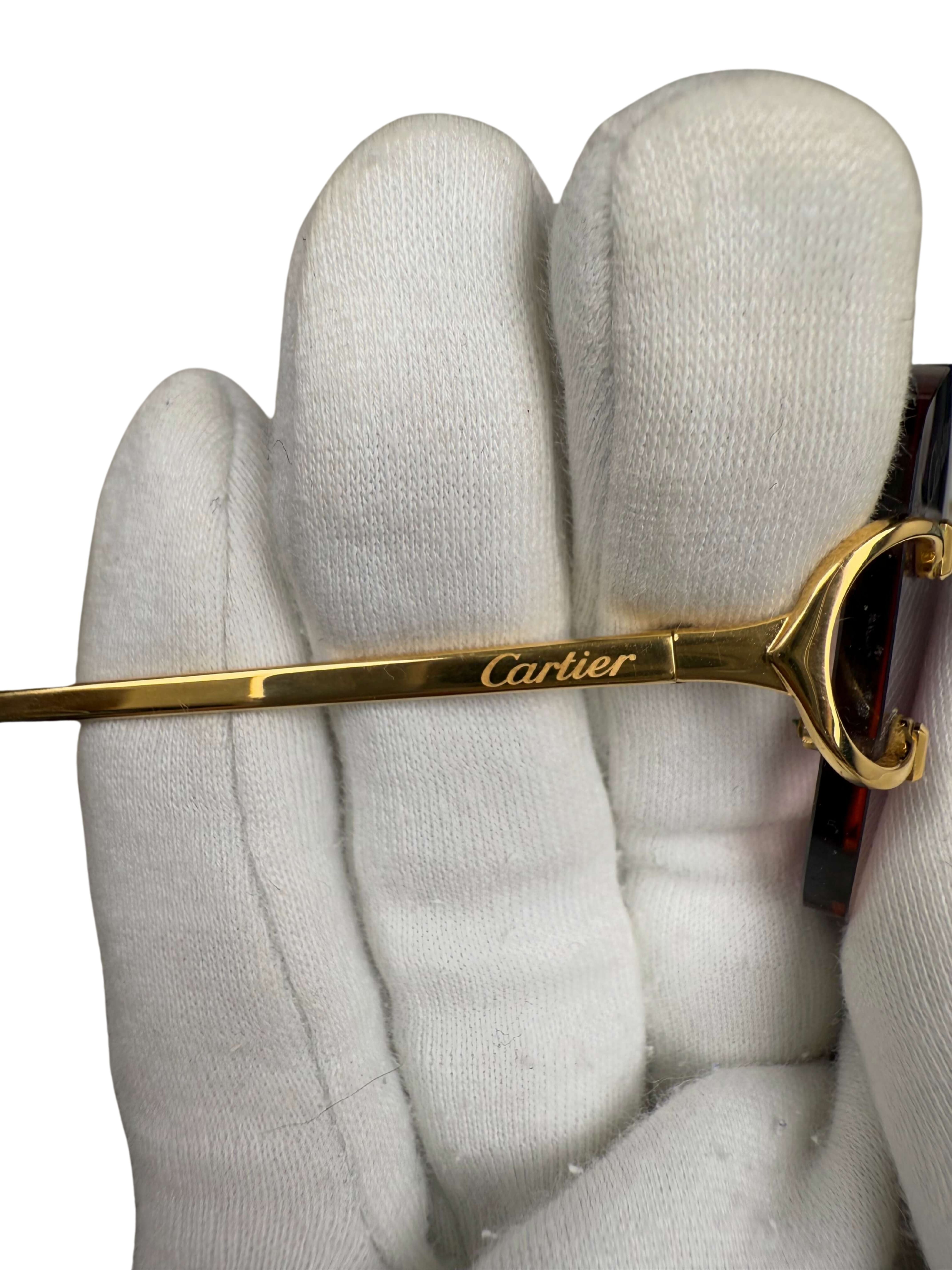 Cartier CT00920 001 Rimless Sunglasses - Gold/Purple Cartier