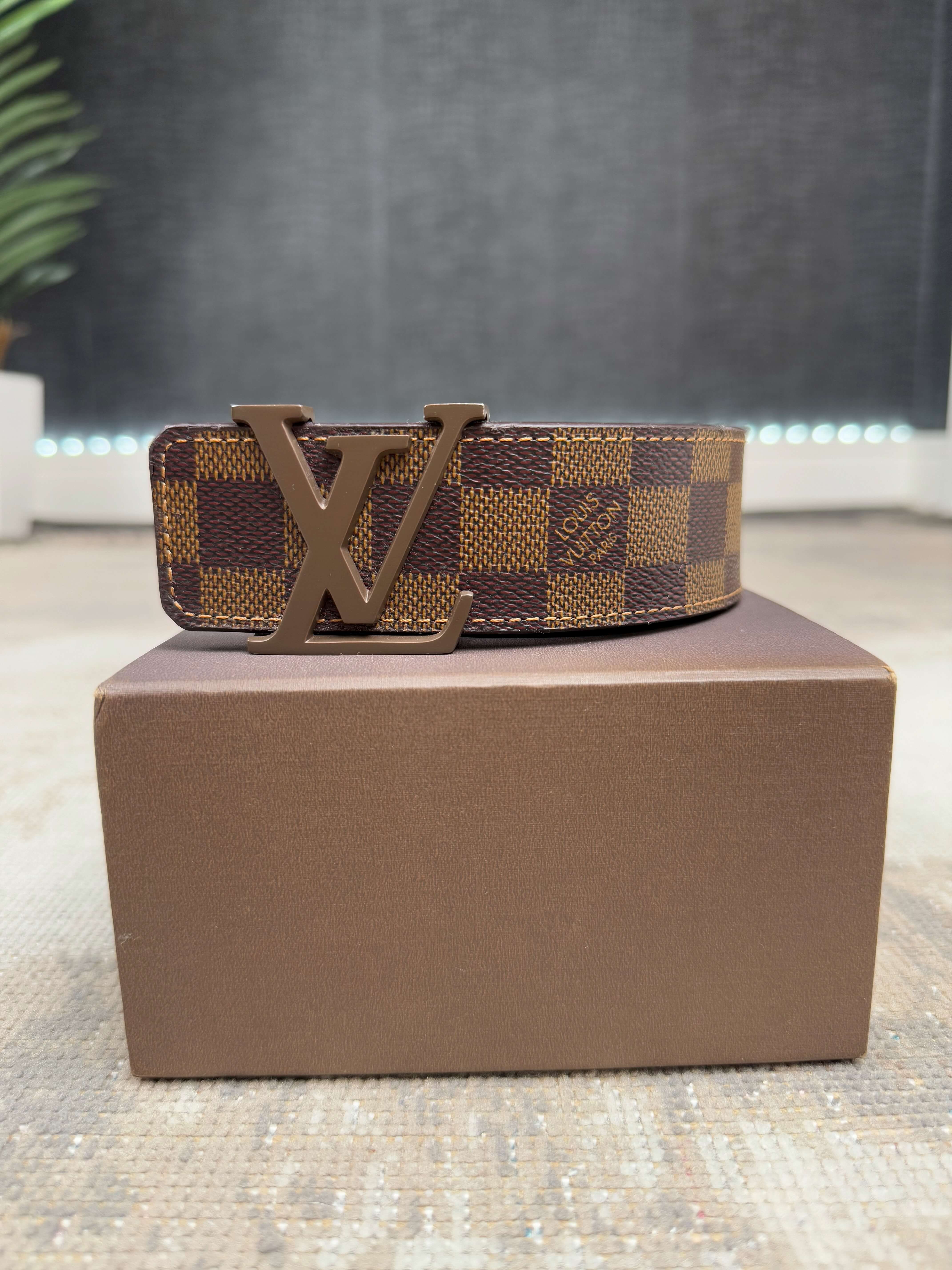 Louis Vuitton LV Initials 90cm Damier Belt - Brown