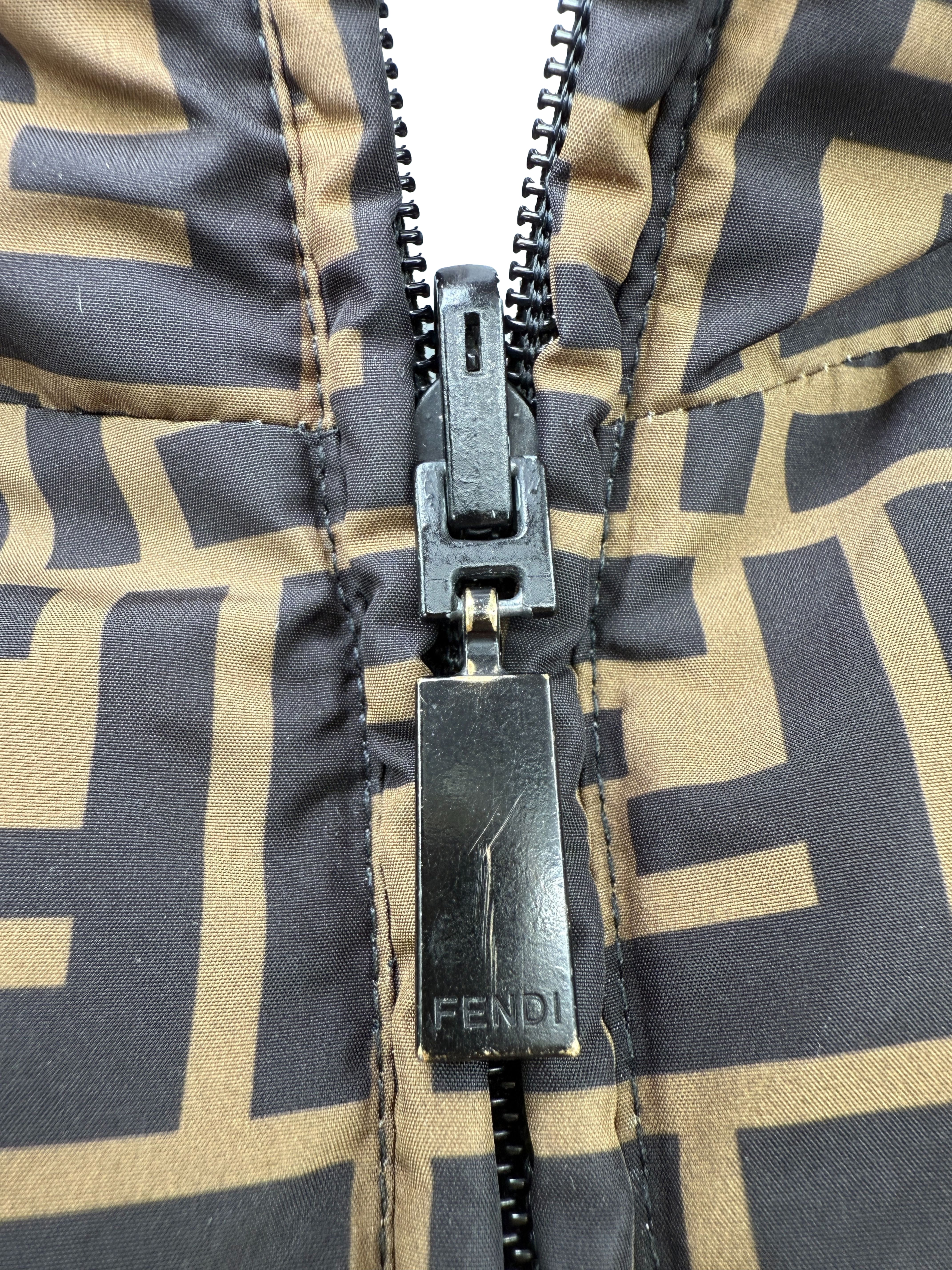 Fendi FF Logo Reversible Down Jacket - Brown