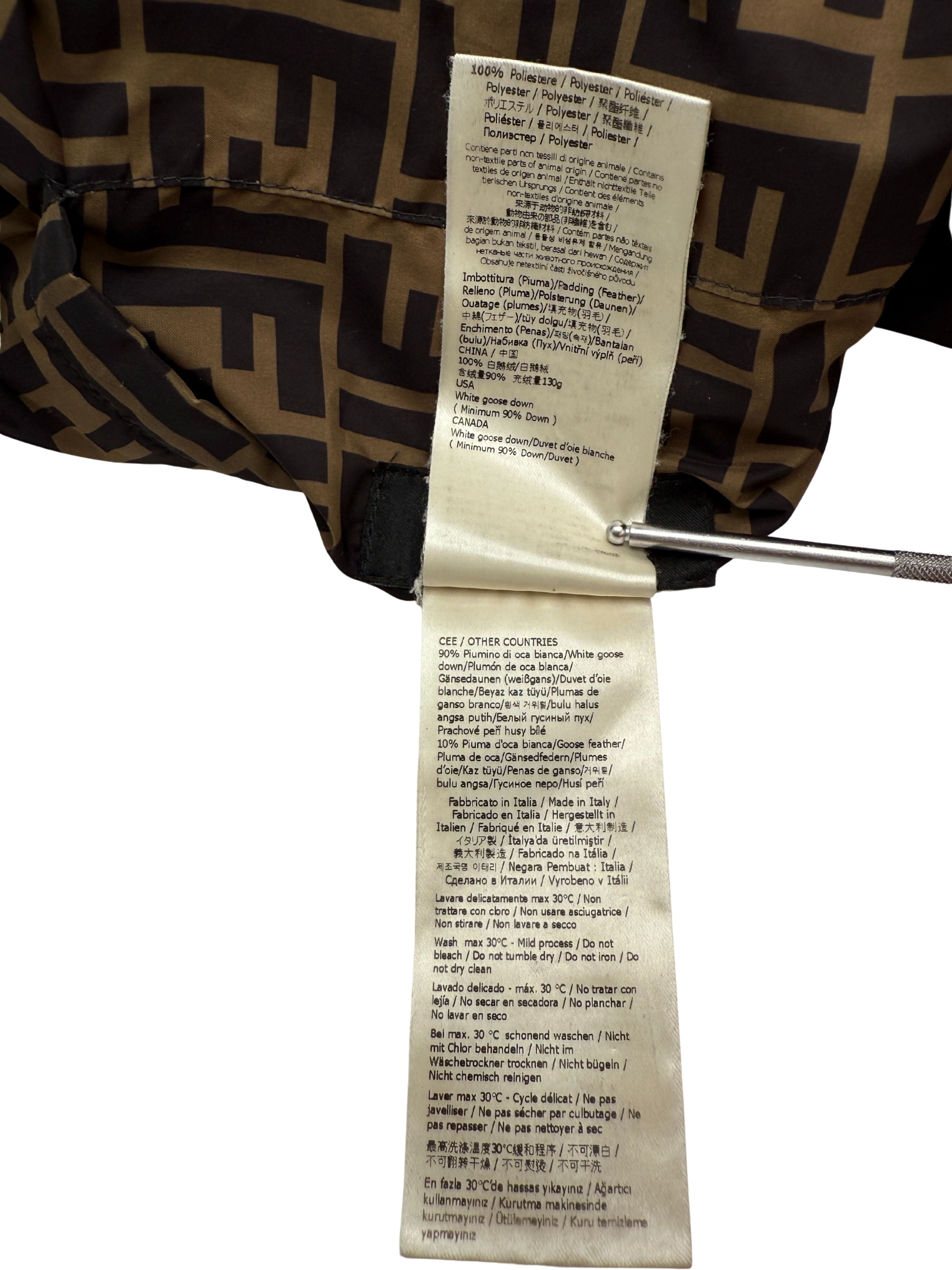 Fendi FF Logo Reversible Down Jacket - Brown