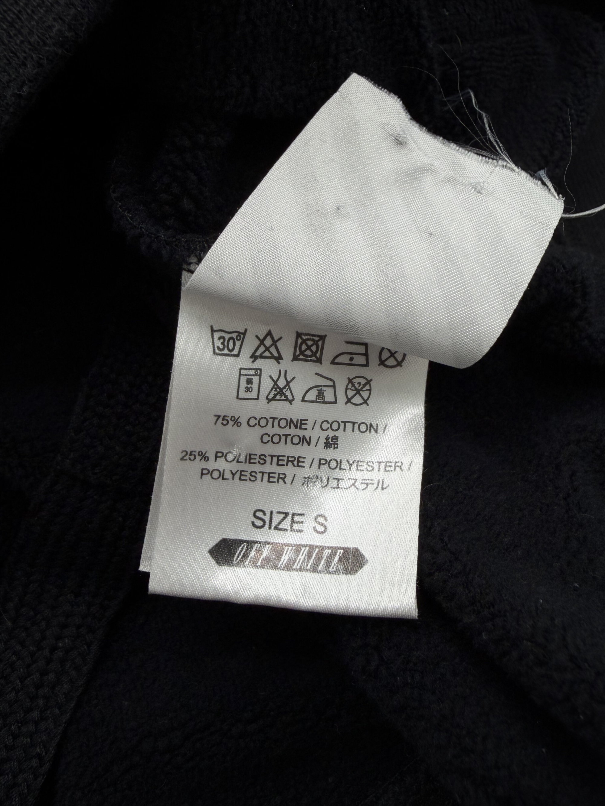 Off White Velvet Stripe Hoodie - Black Off-White