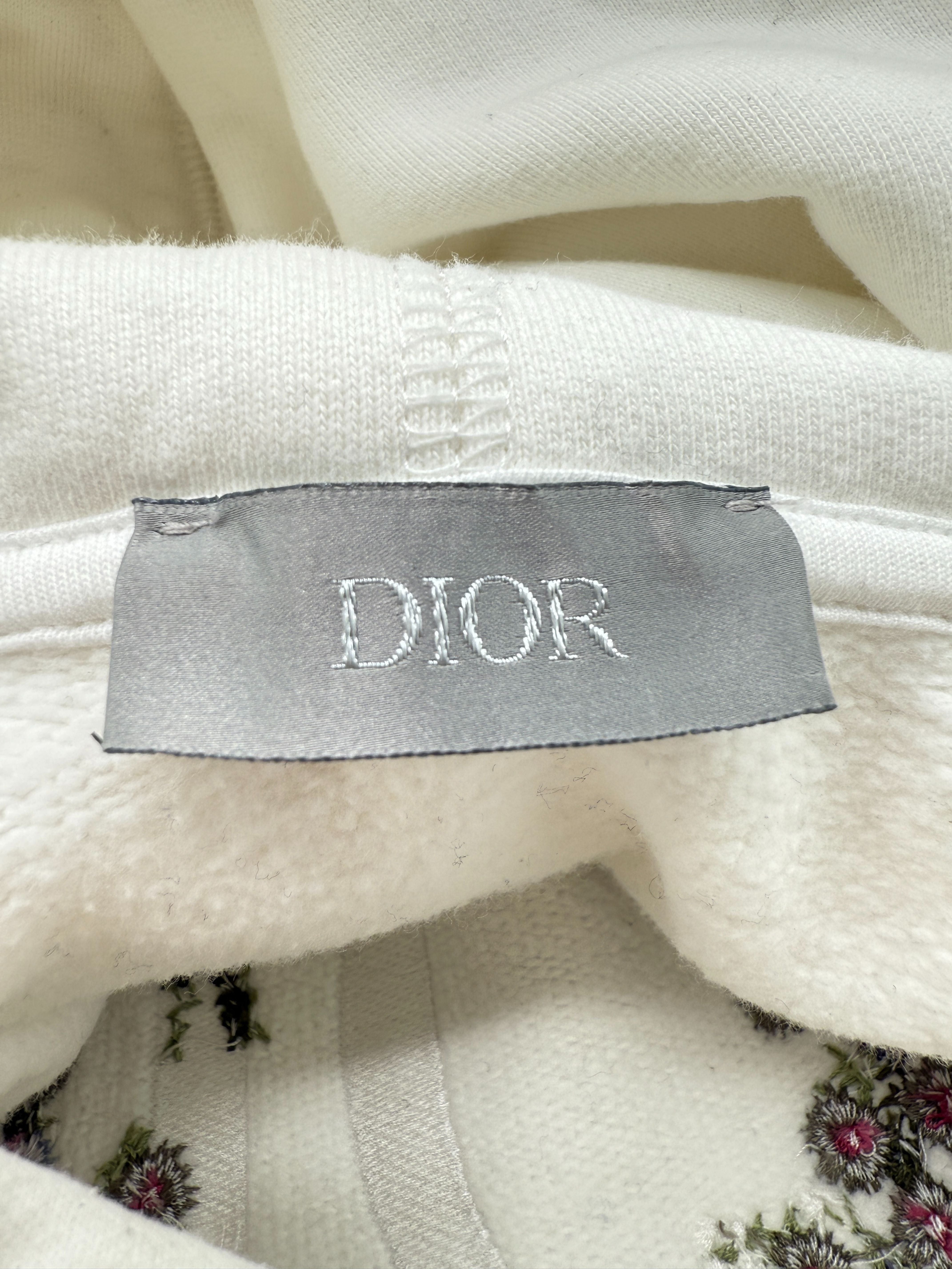 Dior Flowers Embroidered Hoodie - White Dior