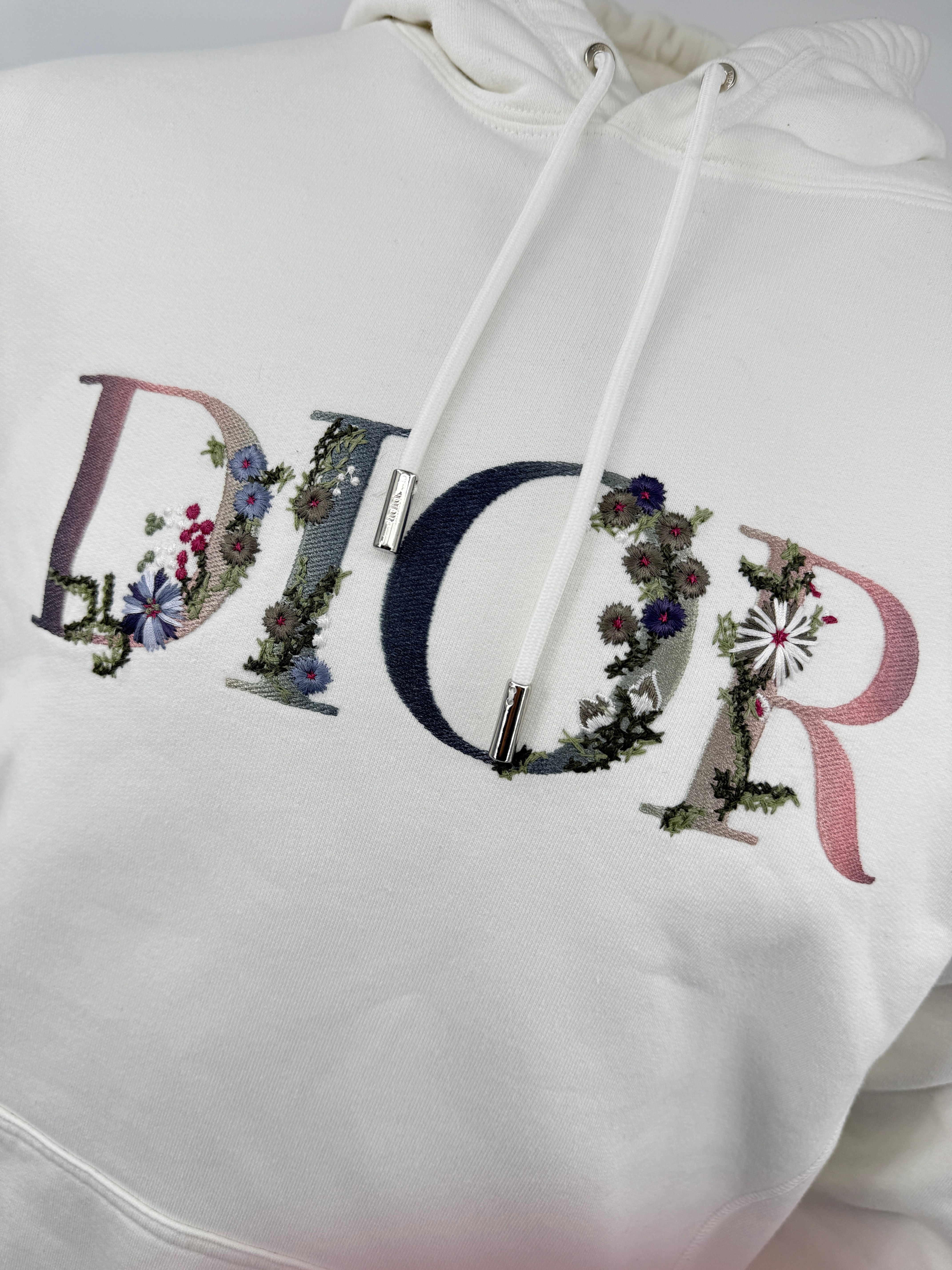 Dior Flowers Embroidered Hoodie - White Dior