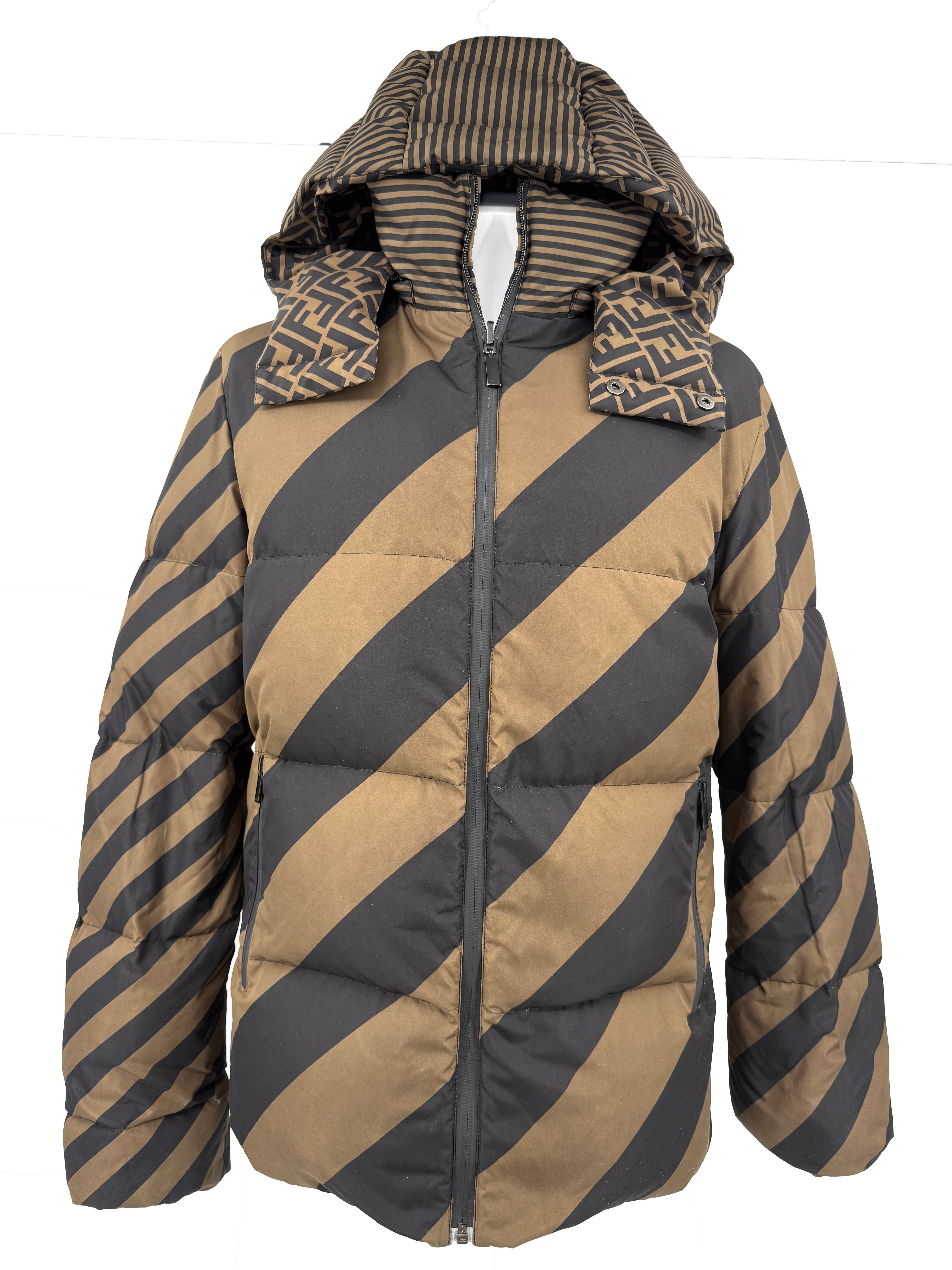 Fendi FF Logo Reversible Down Jacket - Brown