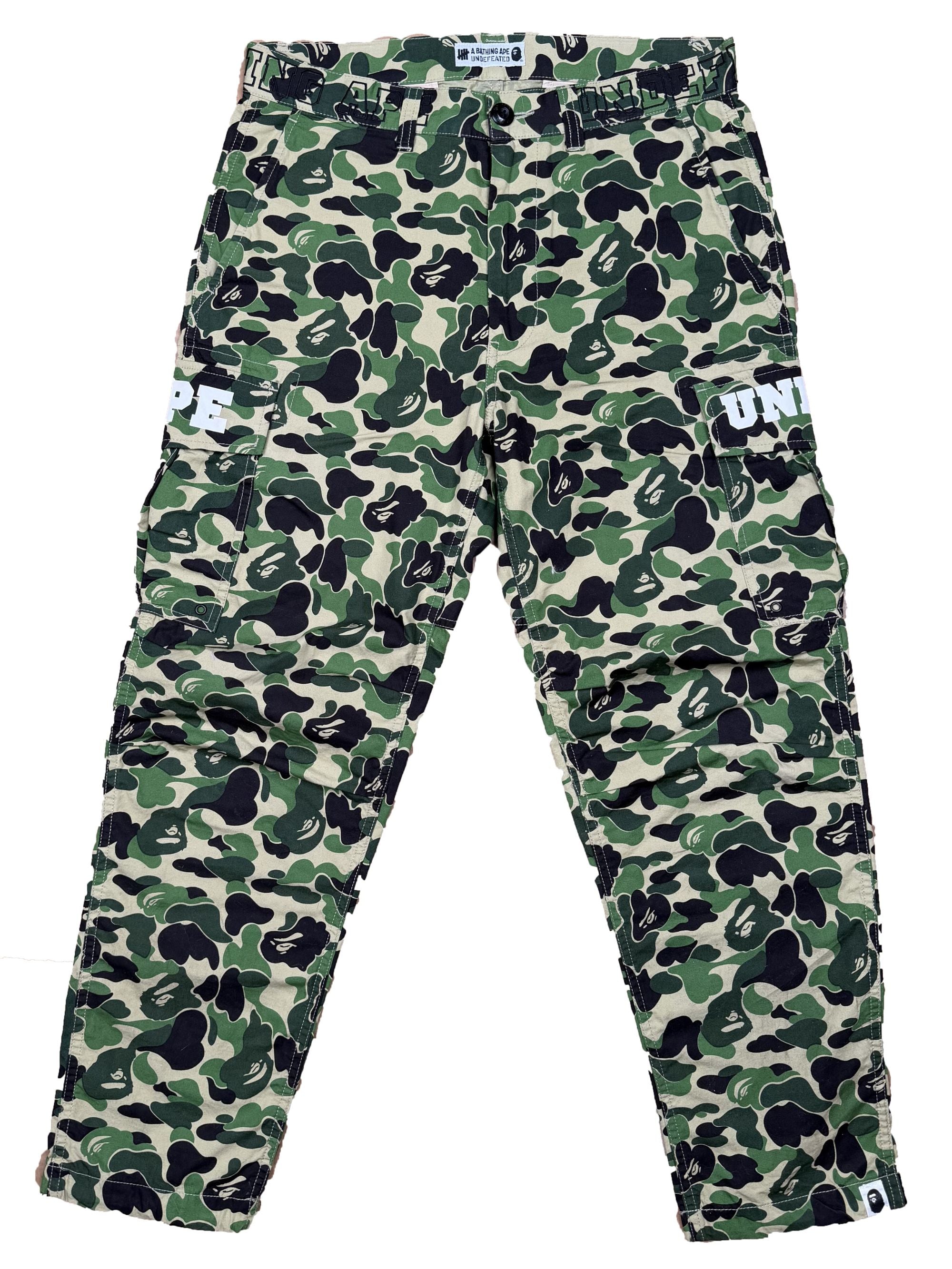 Bape Camo Print Undefeated Cargo Trousers - Green BAPE