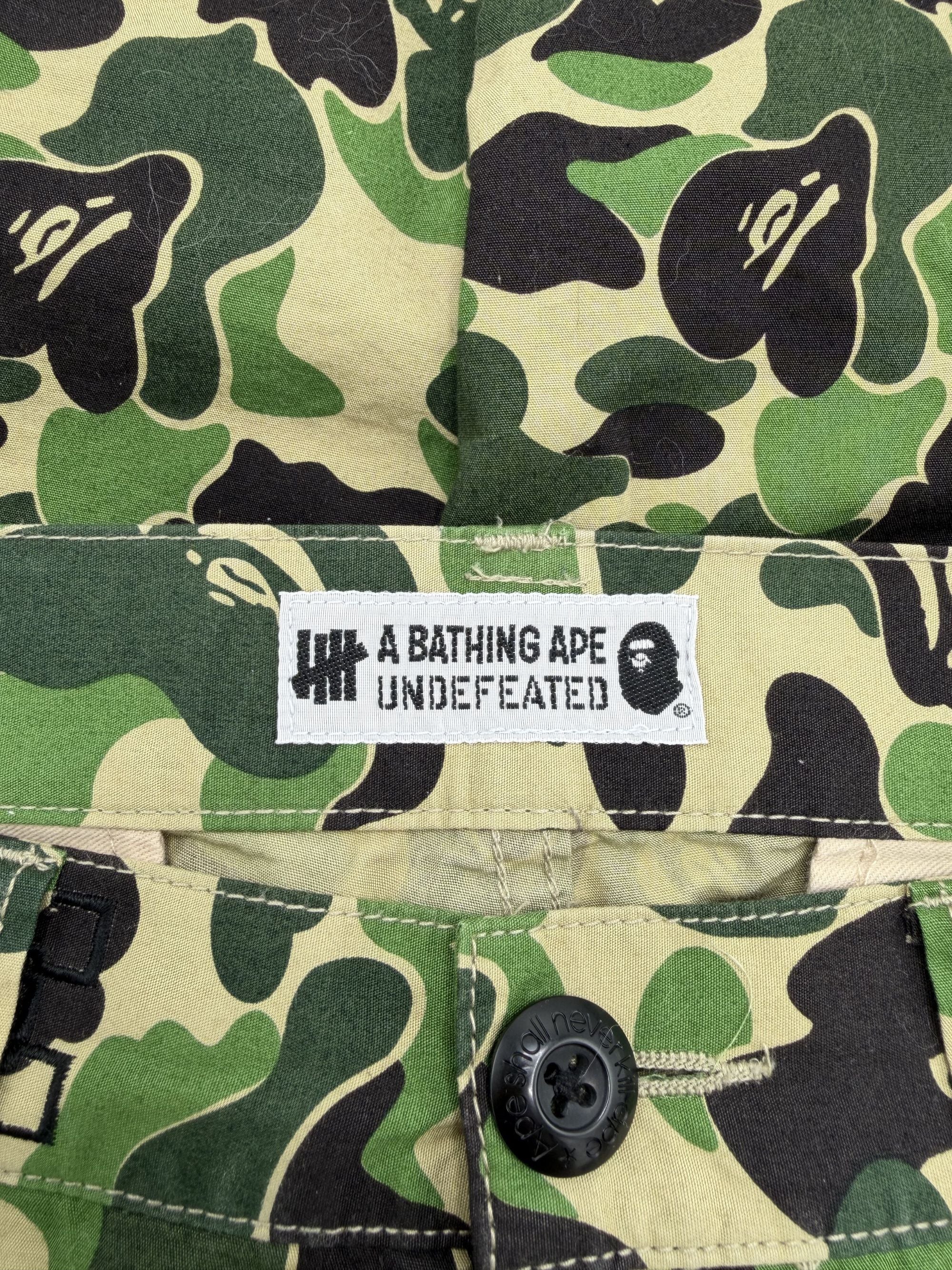 Bape Camo Print Undefeated Cargo Trousers - Green BAPE