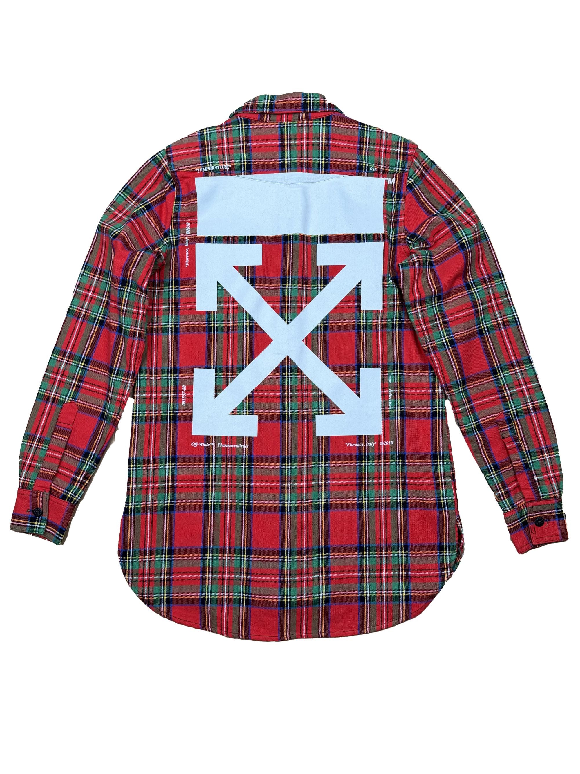 Off White Check Plaid Overshirt - Red