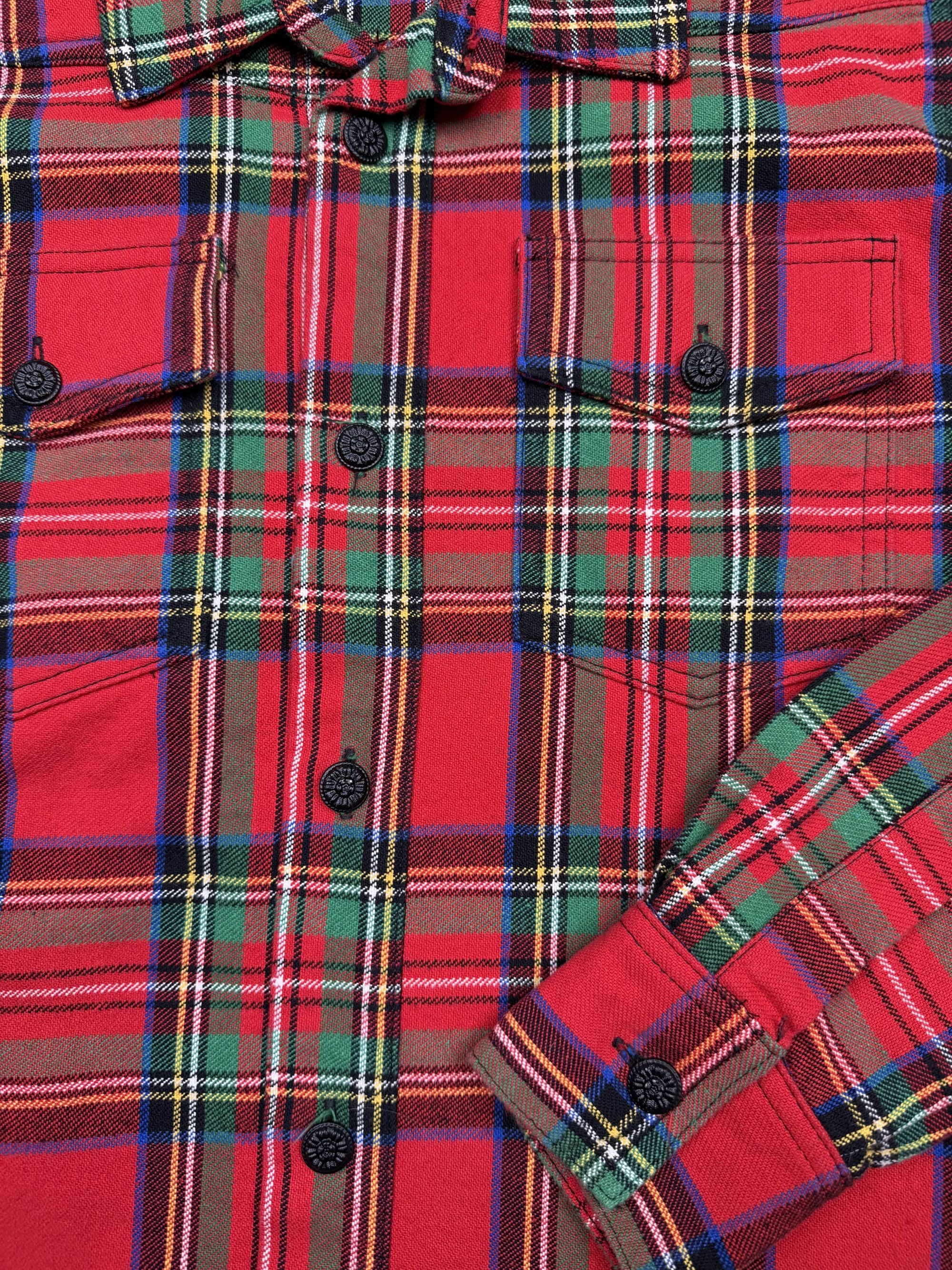 Off White Check Plaid Overshirt - Red