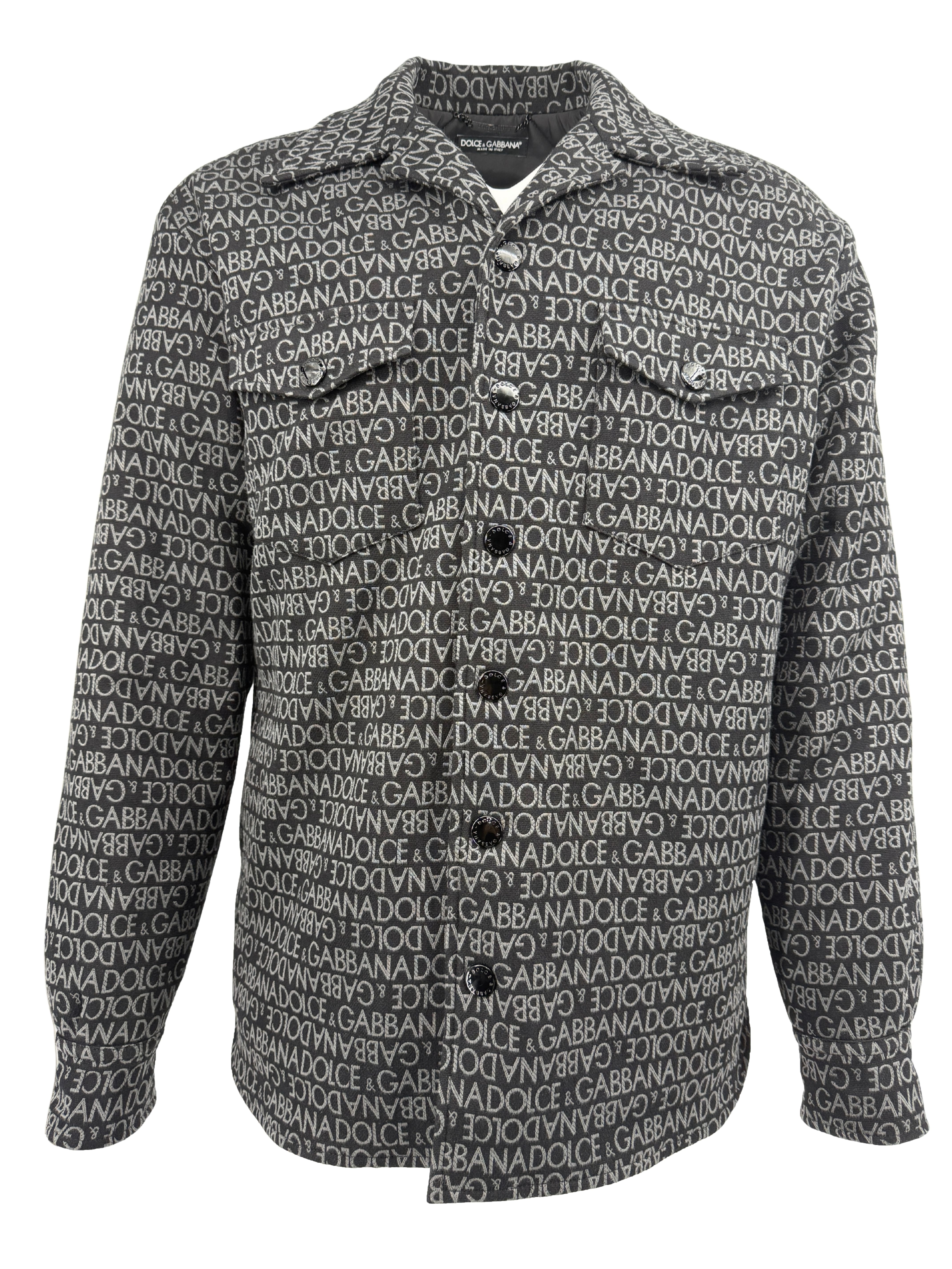 Dolce & Gabbana Monogram Logo Padded Overshirt - Black Dolce & Gabbana