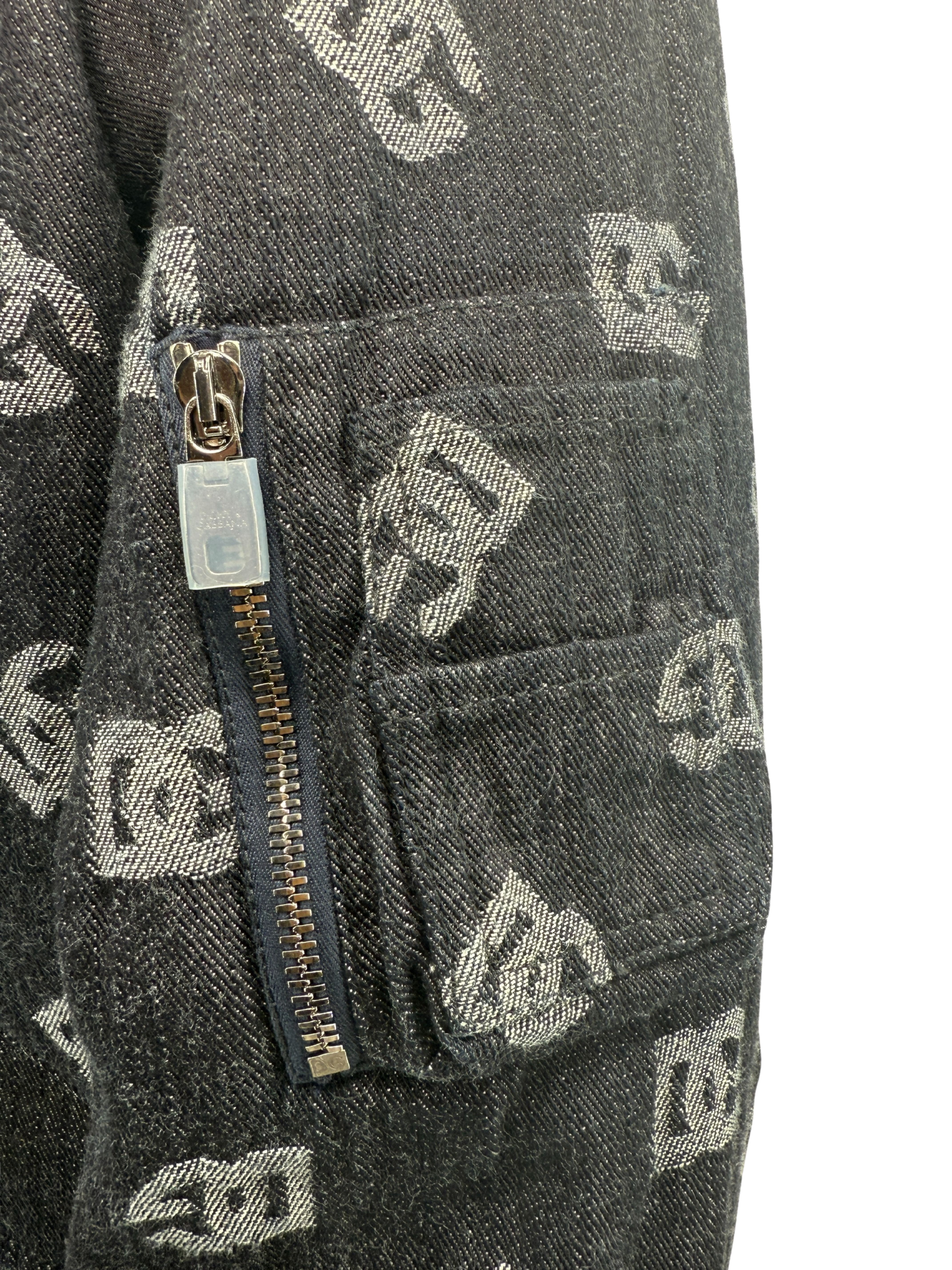 Dolce & Gabbana Monogram Denim Bomber Jacket - Navy Dolce & Gabbana