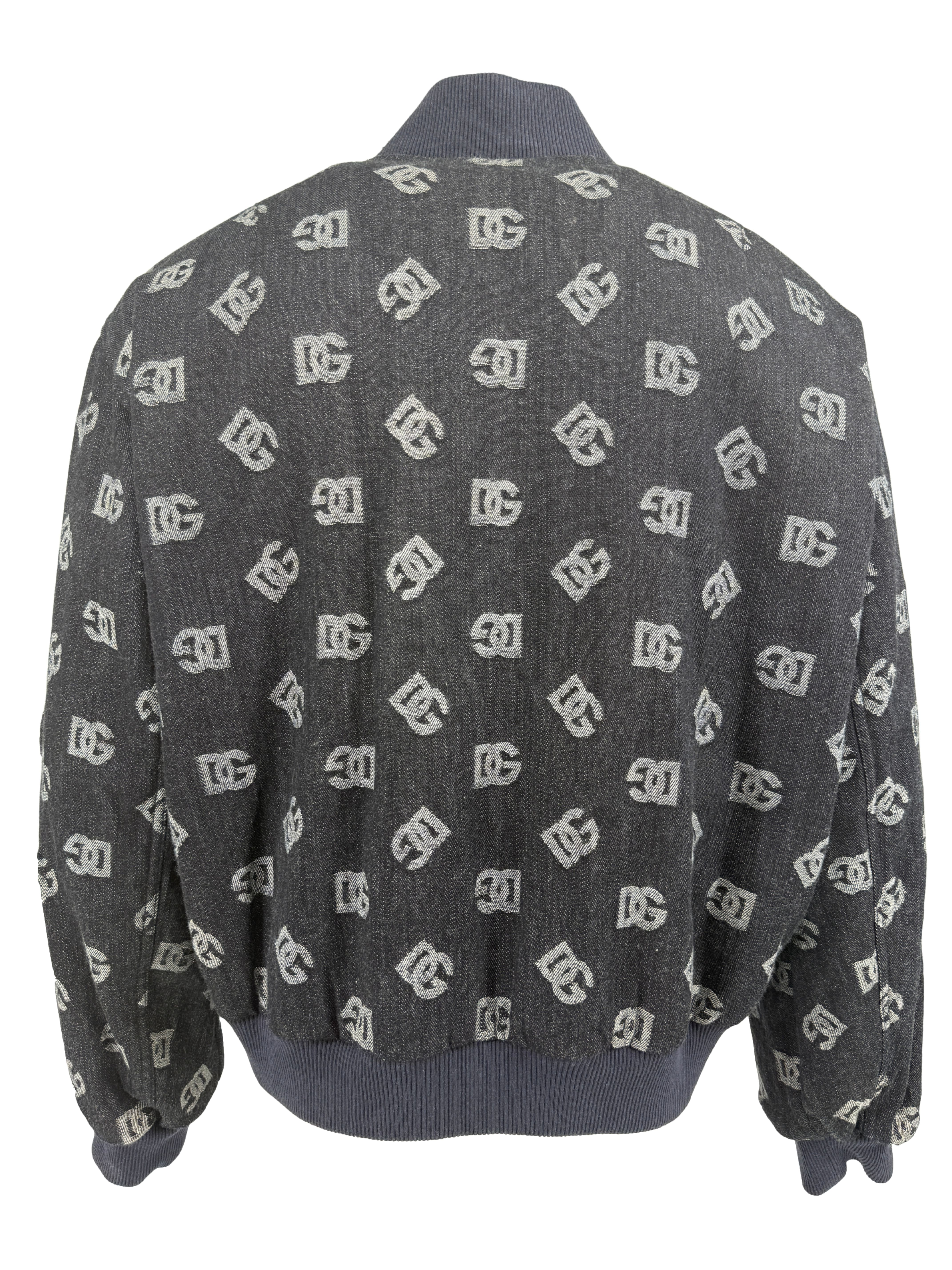 Dolce & Gabbana Monogram Denim Bomber Jacket - Navy Dolce & Gabbana