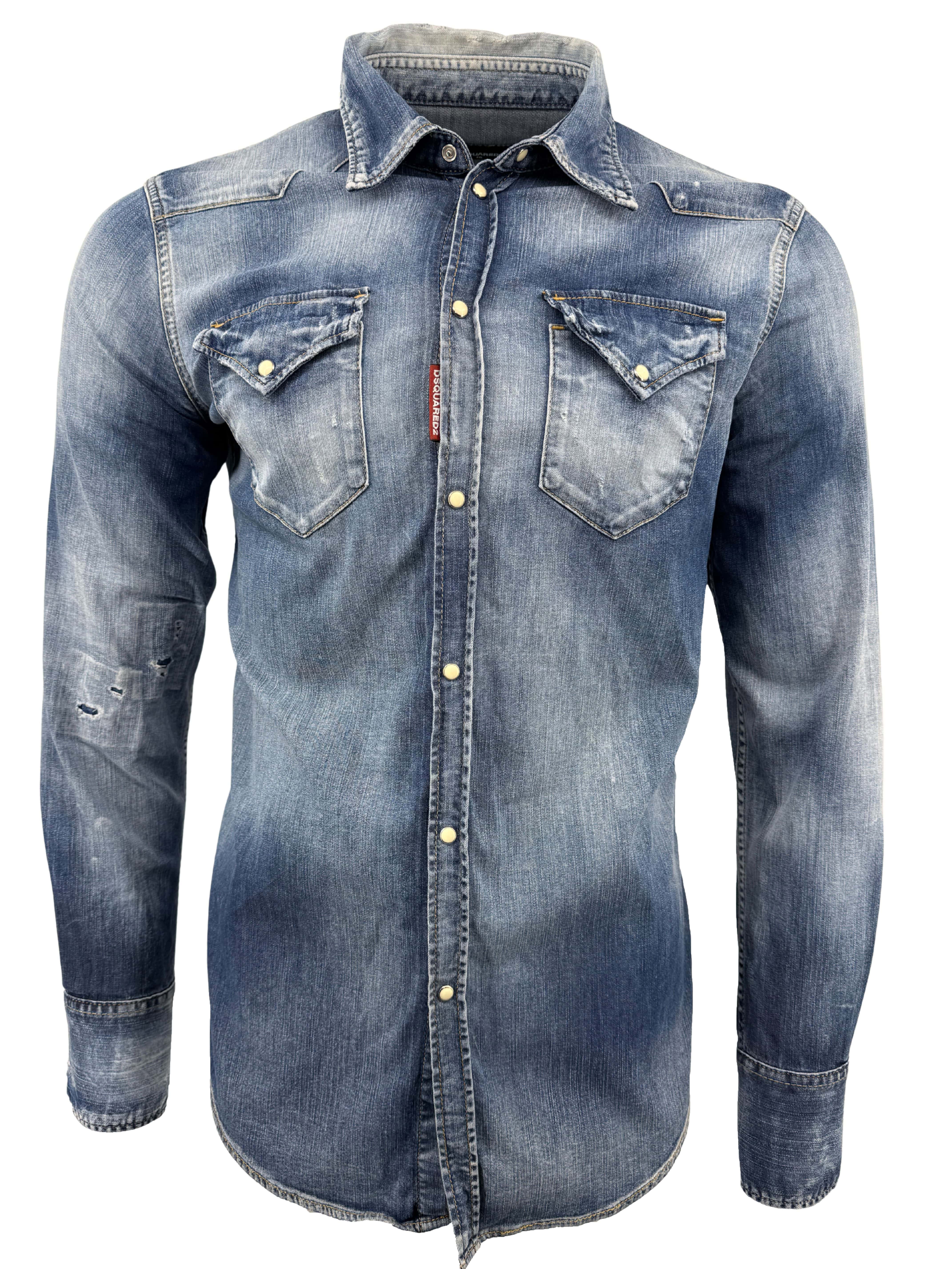 Dsquared2 ICON Denim Western Shirt - Blue Dsquared2