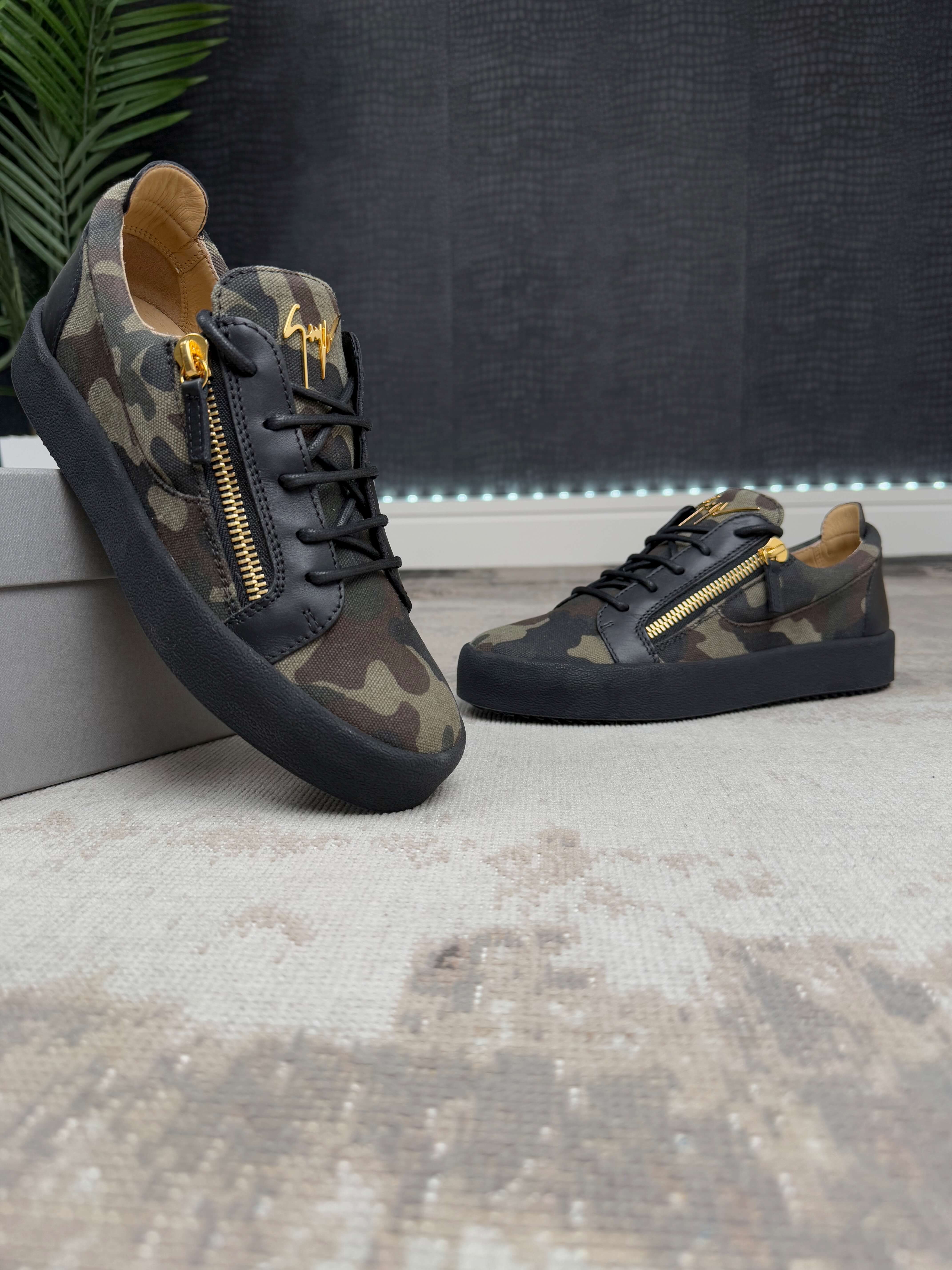 Giuseppe Zanotti Camo Canvas Trainer - Camo Green Giuseppe Zanotti