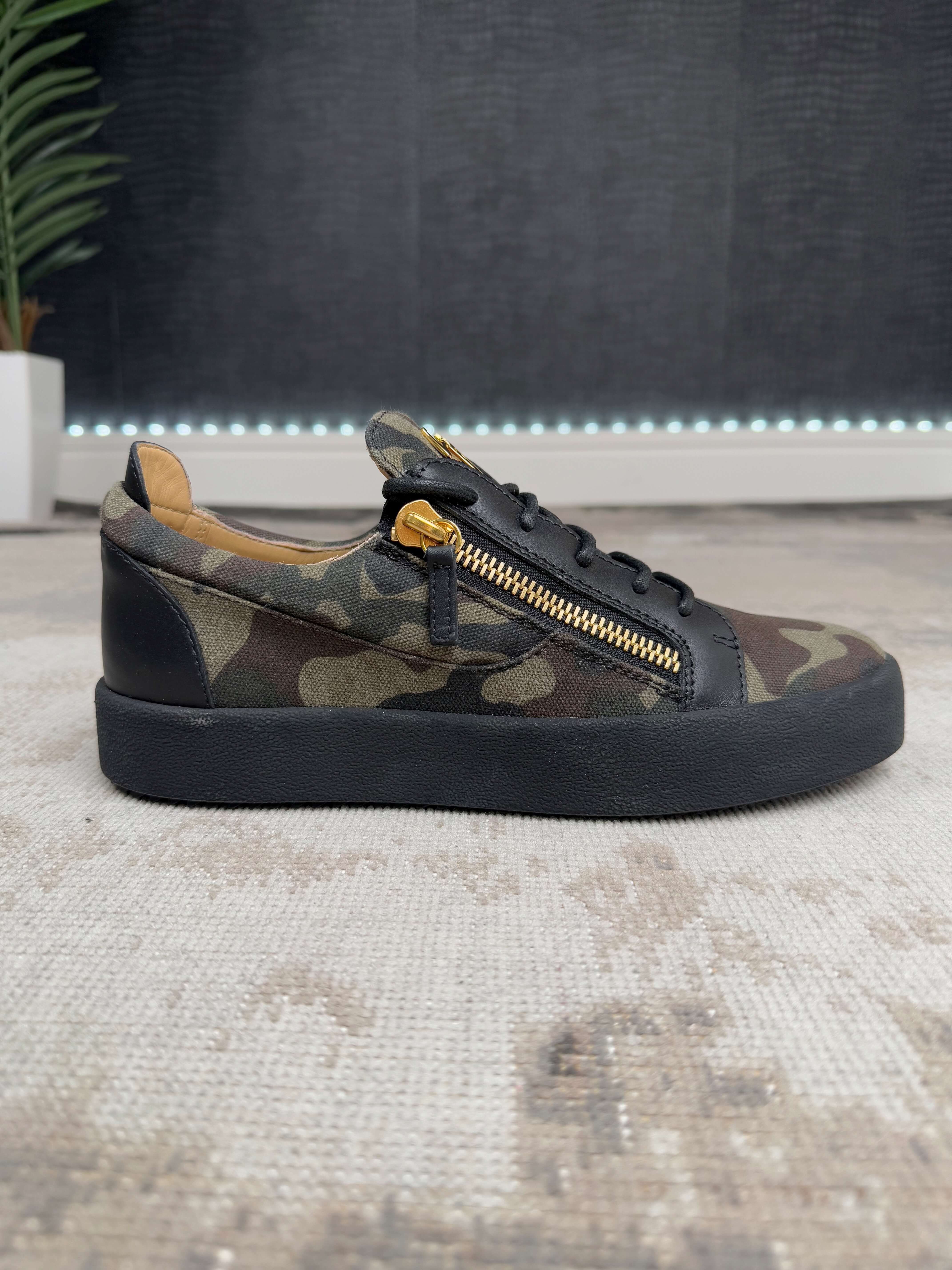 Giuseppe Zanotti Camo Canvas Trainer - Camo Green Giuseppe Zanotti