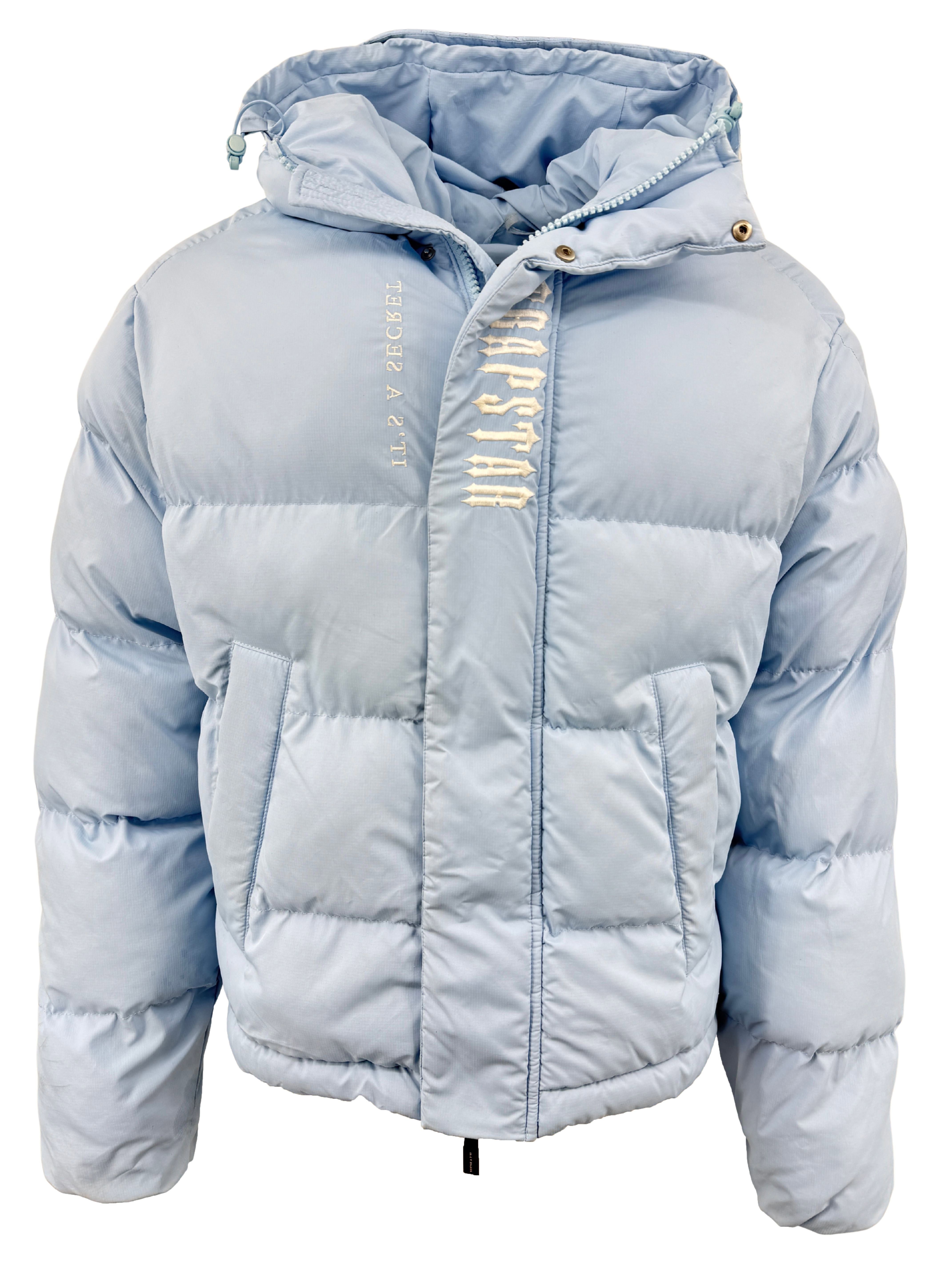 Trapstar Decoded Hooded Puffer Jacket - Light Blue Trapstar