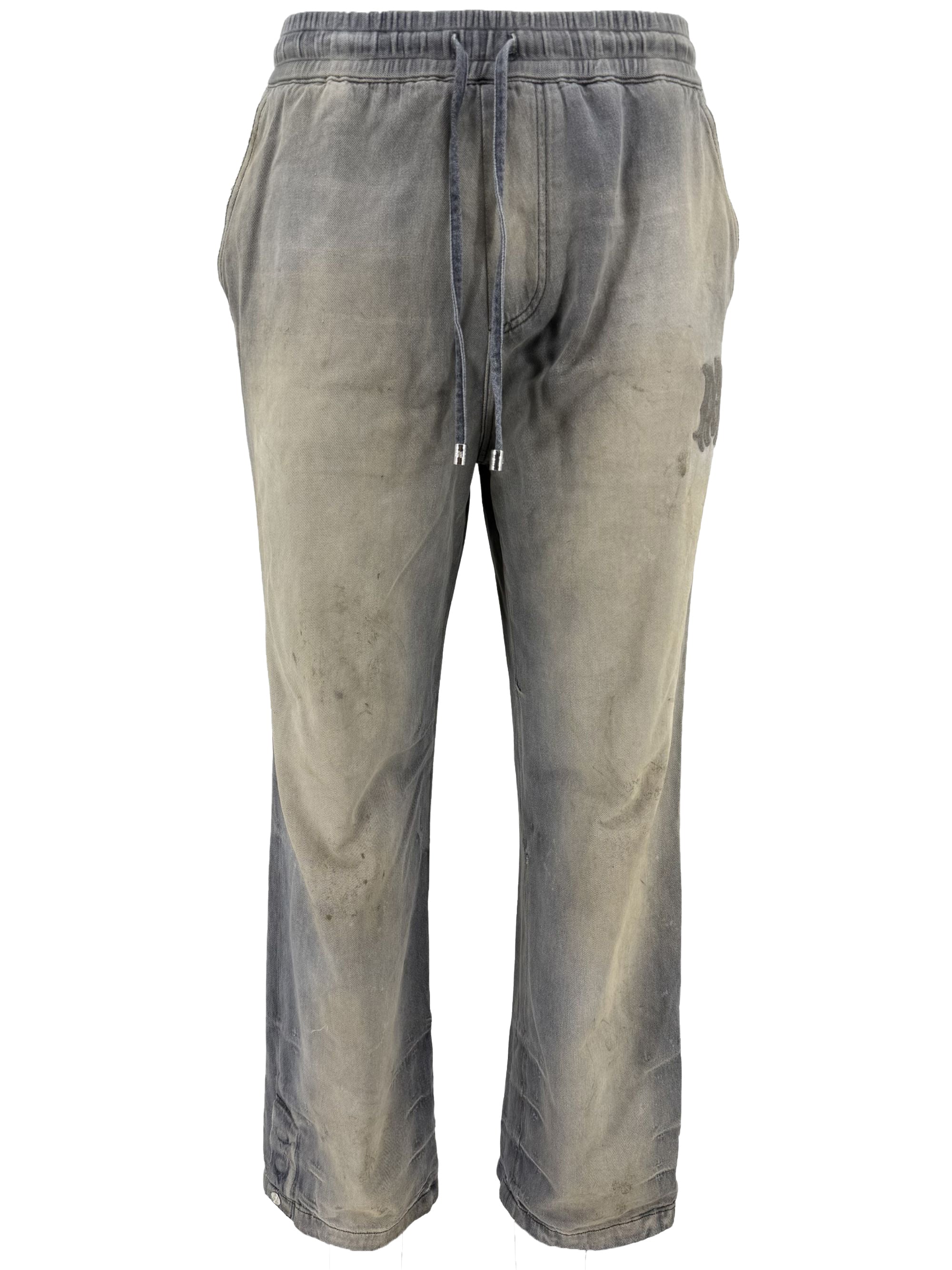 Amiri Distressed RLX Baggy Straight Leg Jeans - Grey Amiri