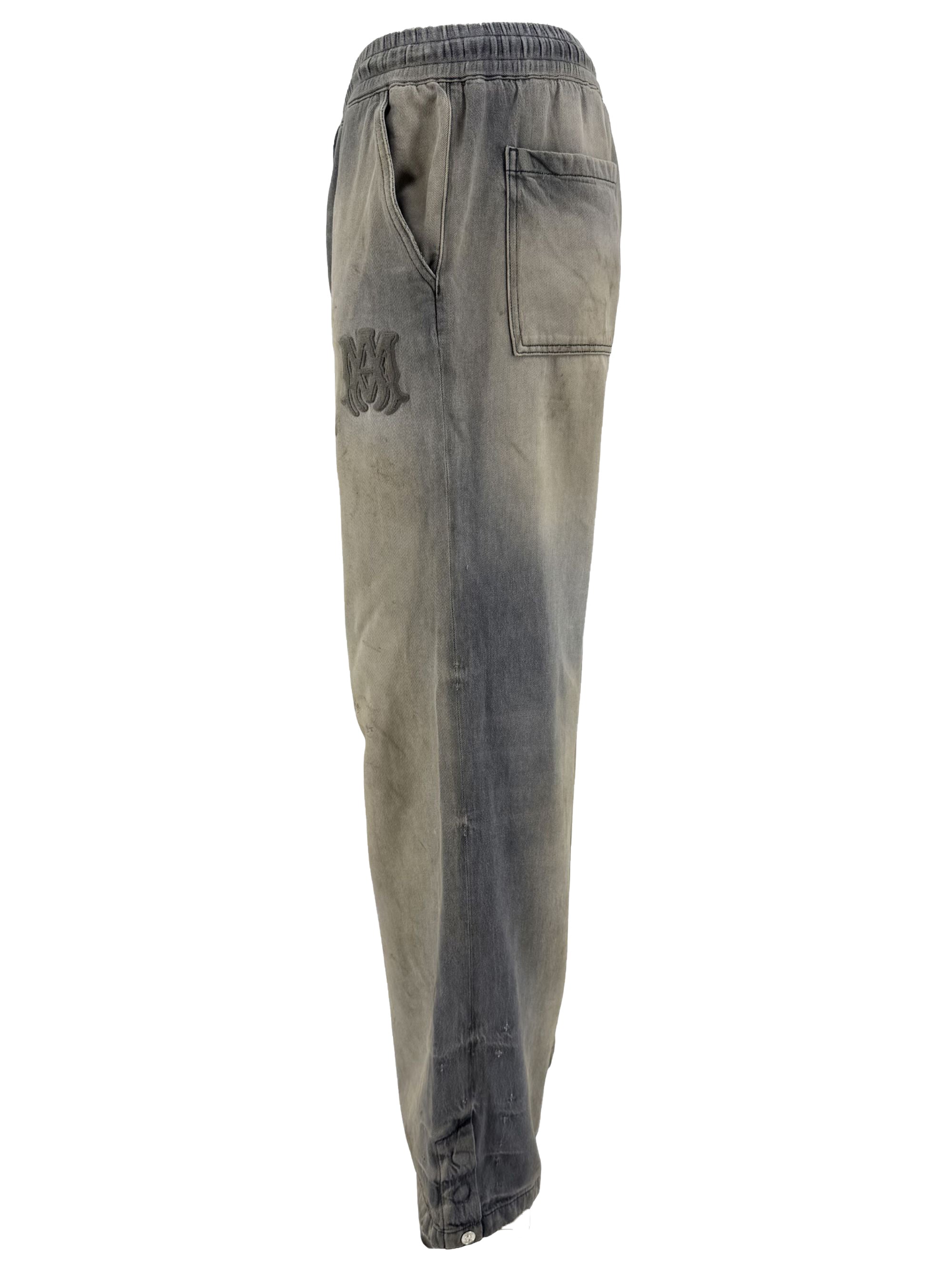 Amiri Distressed RLX Baggy Straight Leg Jeans - Grey Amiri