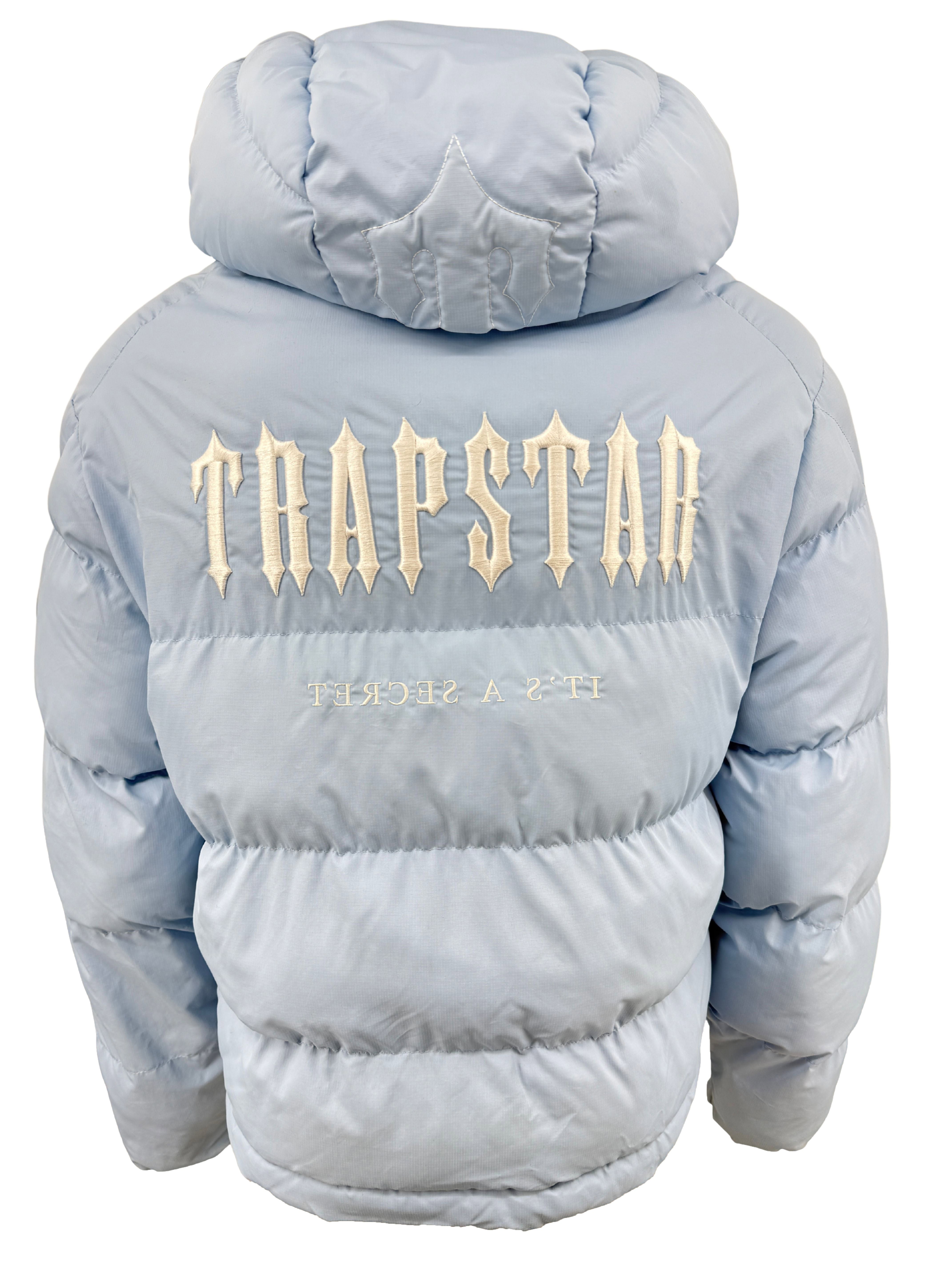 Trapstar Decoded Hooded Puffer Jacket - Light Blue Trapstar