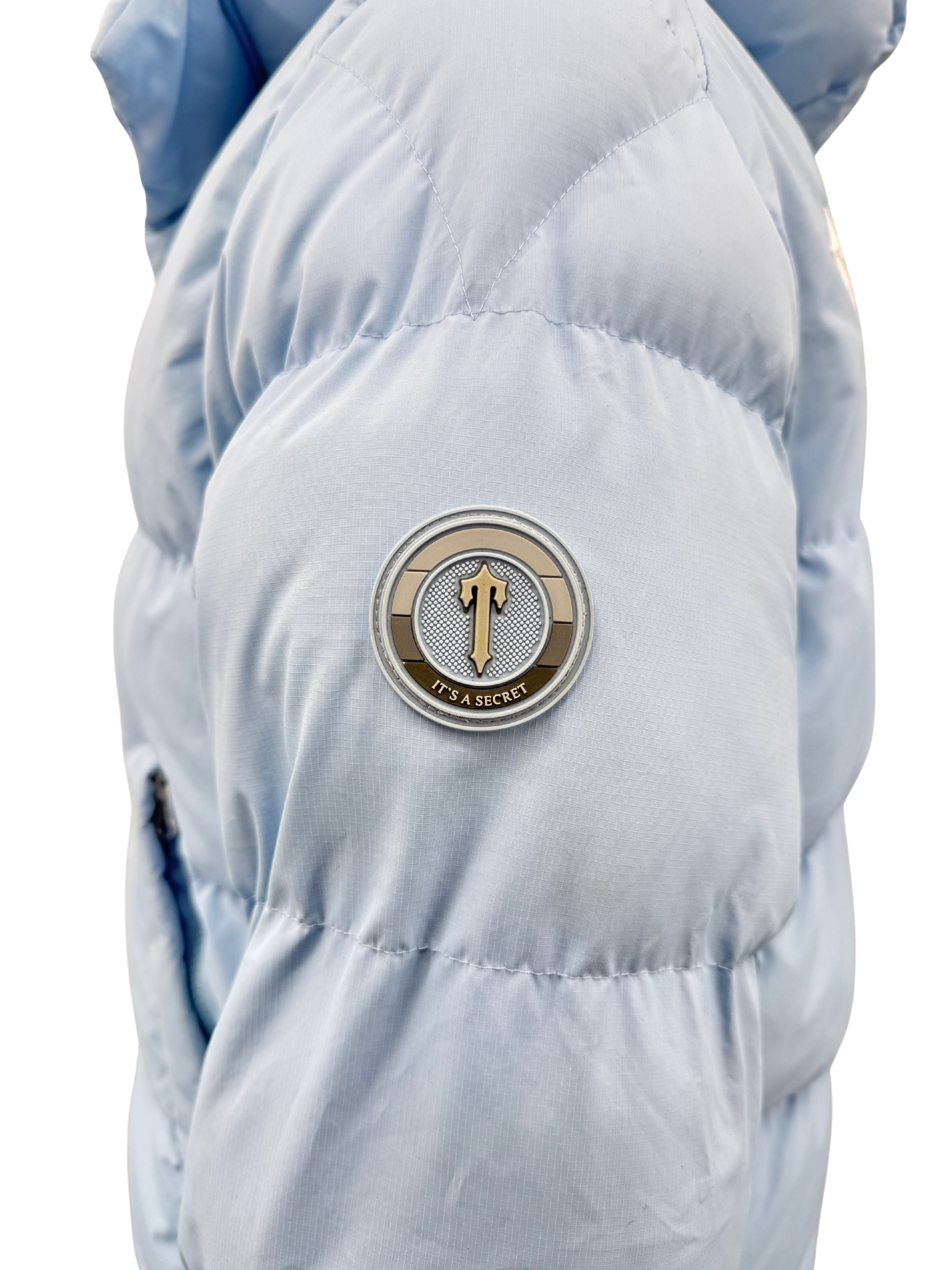 Trapstar Decoded Hooded Puffer Jacket - Light Blue Trapstar