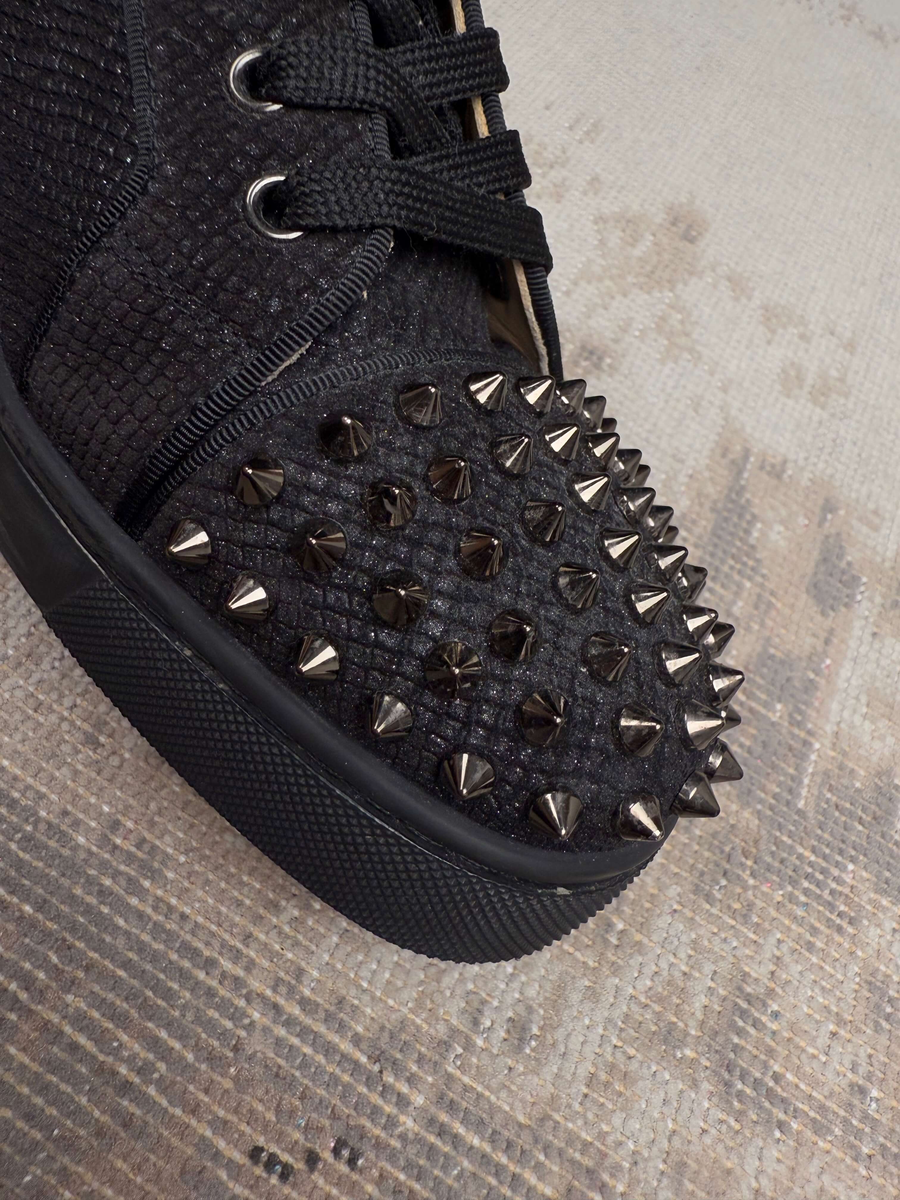 Christian Louboutin Fun Louis Junior Spikes Trainer - Black Christian Louboutin