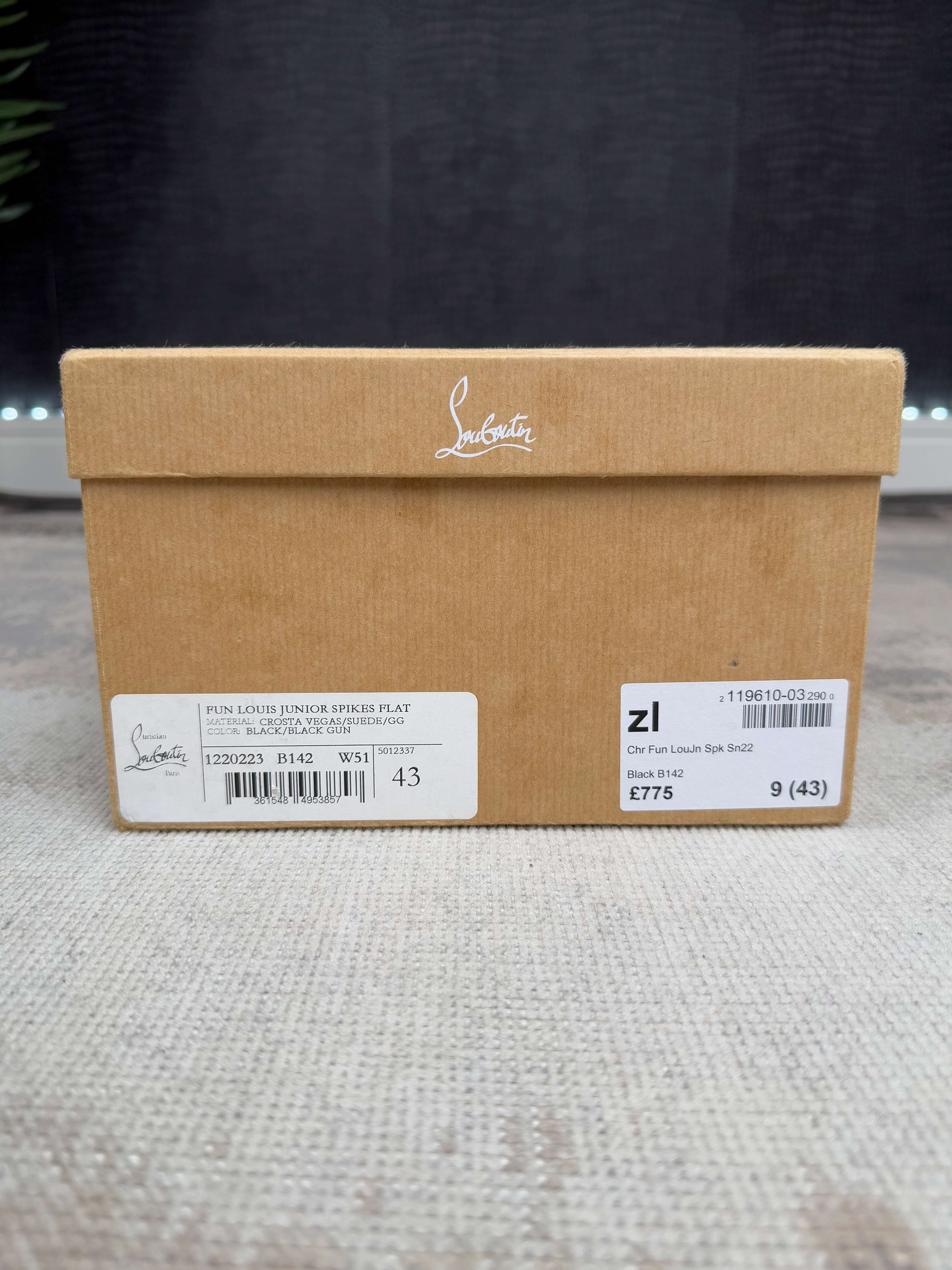 Christian Louboutin Fun Louis Junior Spikes Trainer - Black Christian Louboutin