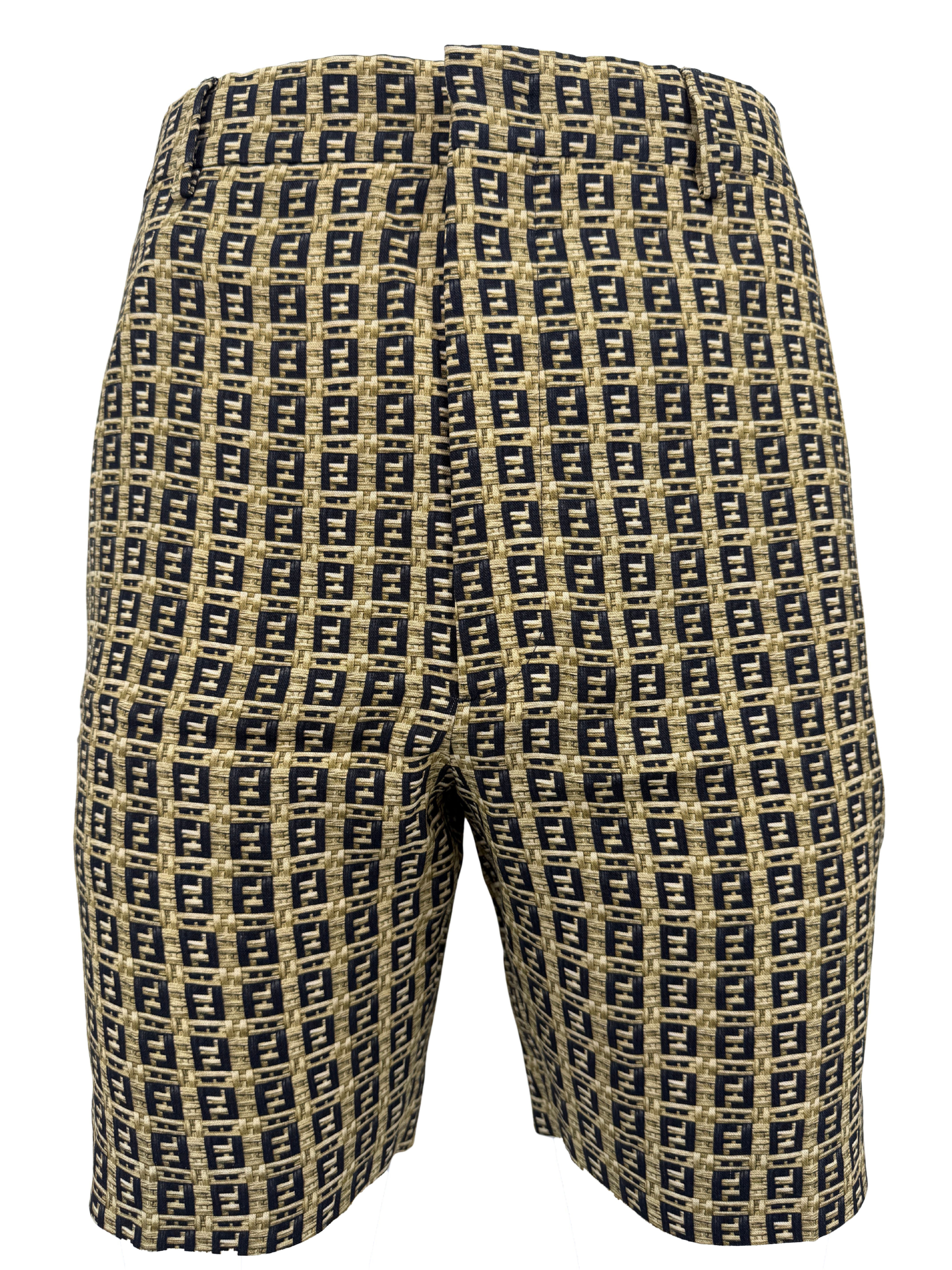 Fendi Logo Print Shorts - Beige Fendi