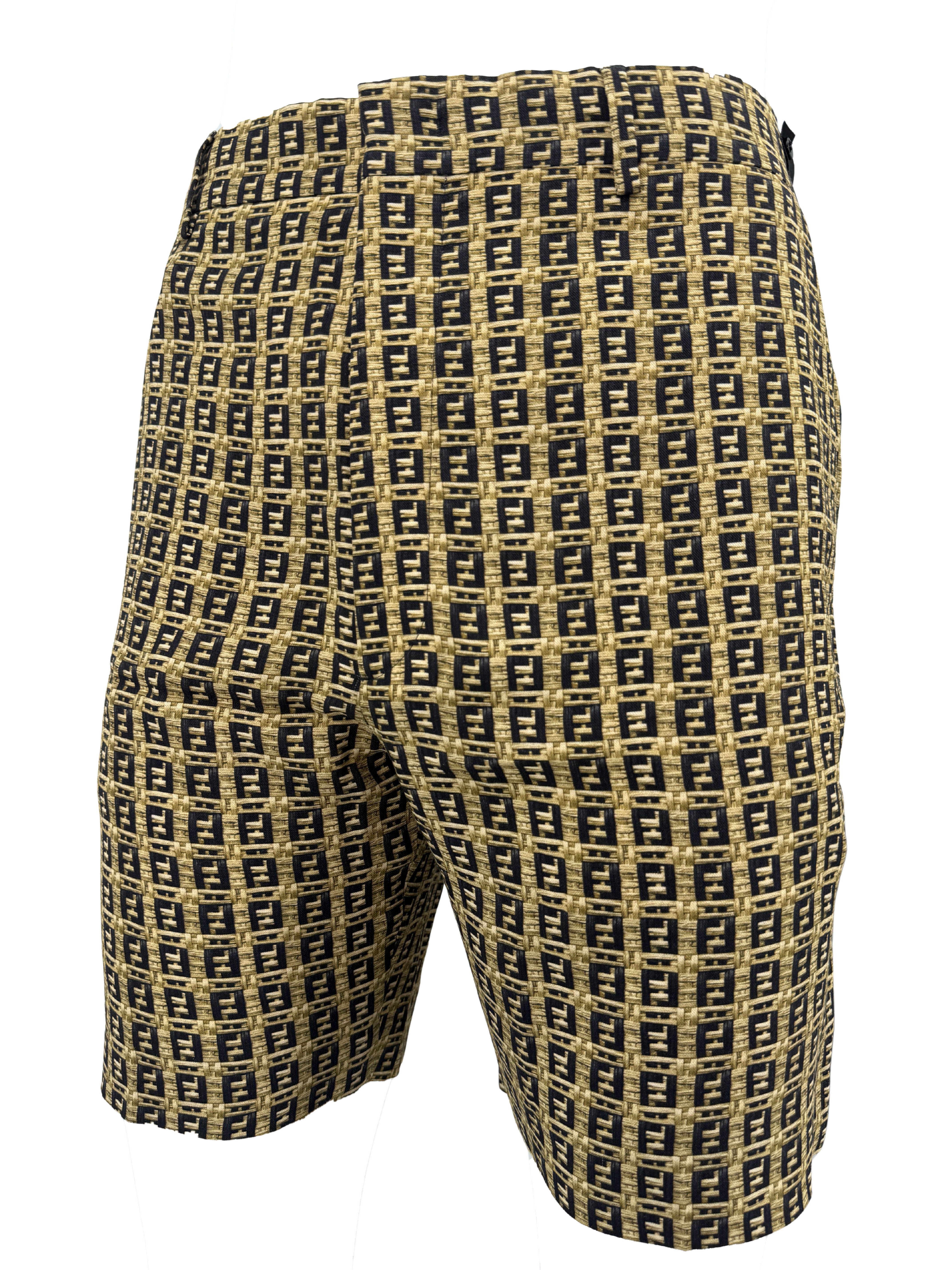 Fendi Logo Print Shorts - Beige Fendi