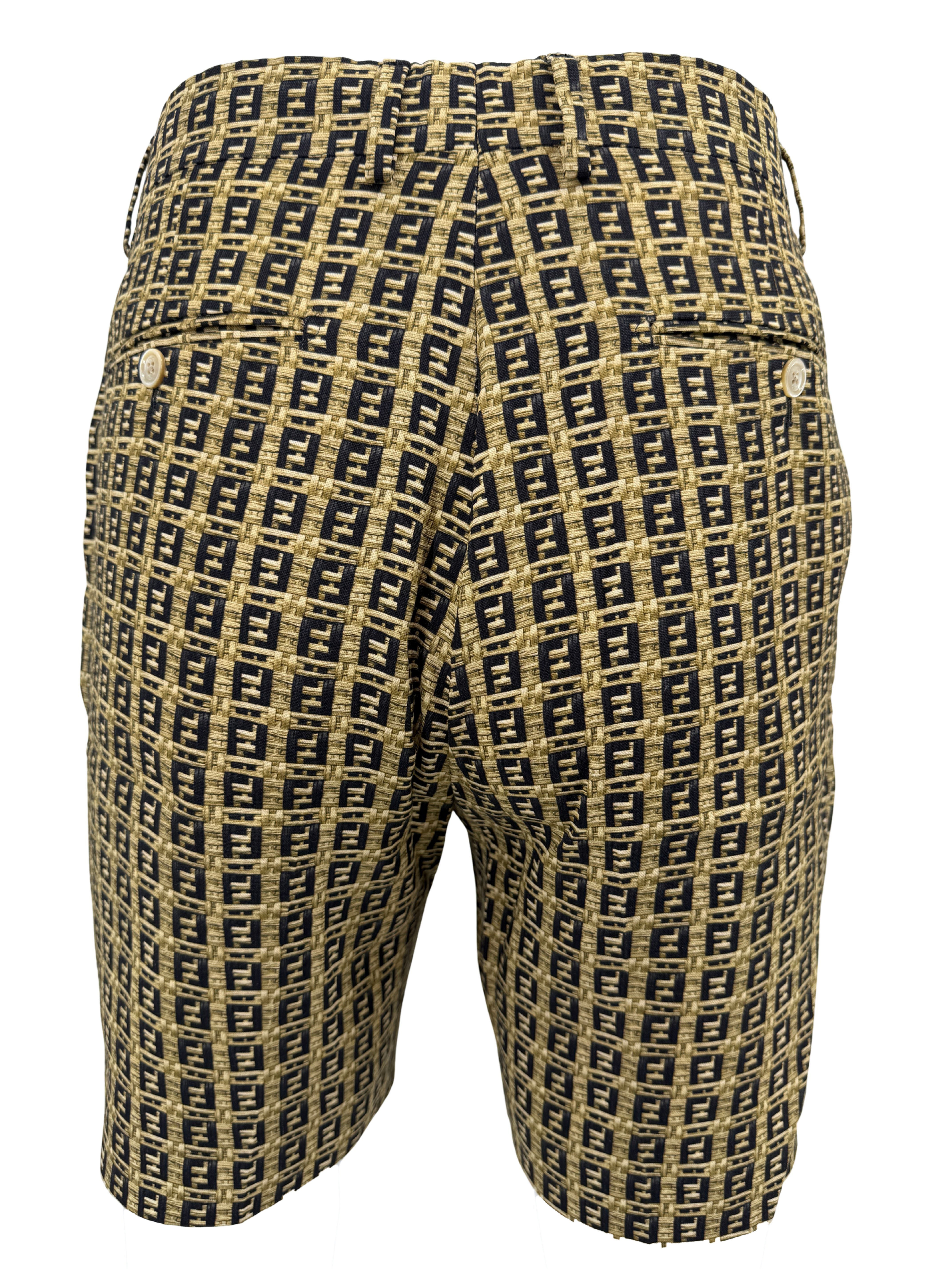 Fendi Logo Print Shorts - Beige Fendi
