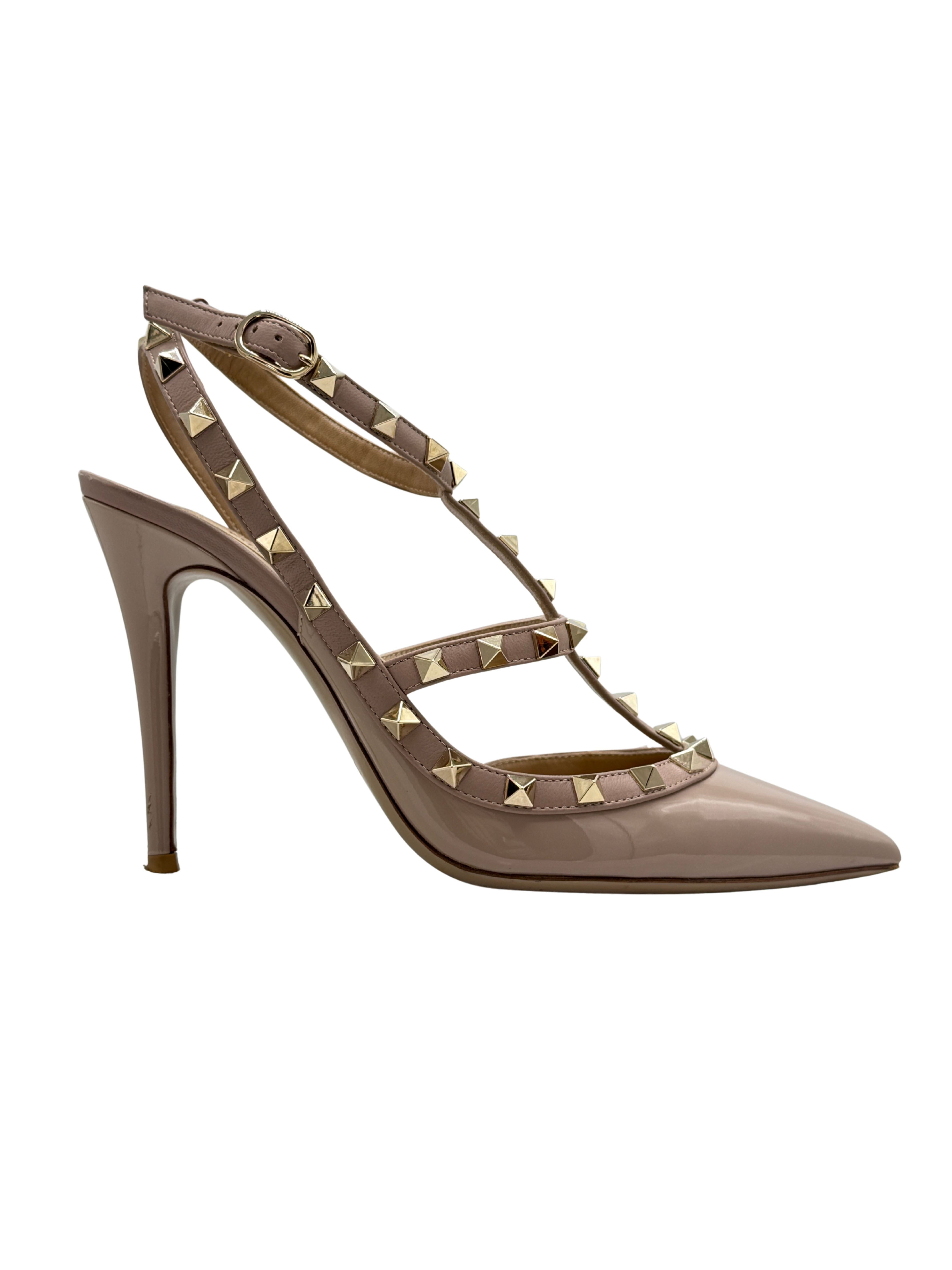 Valentino Rockstud Ankle Strap Pumps - Mauve Valentino
