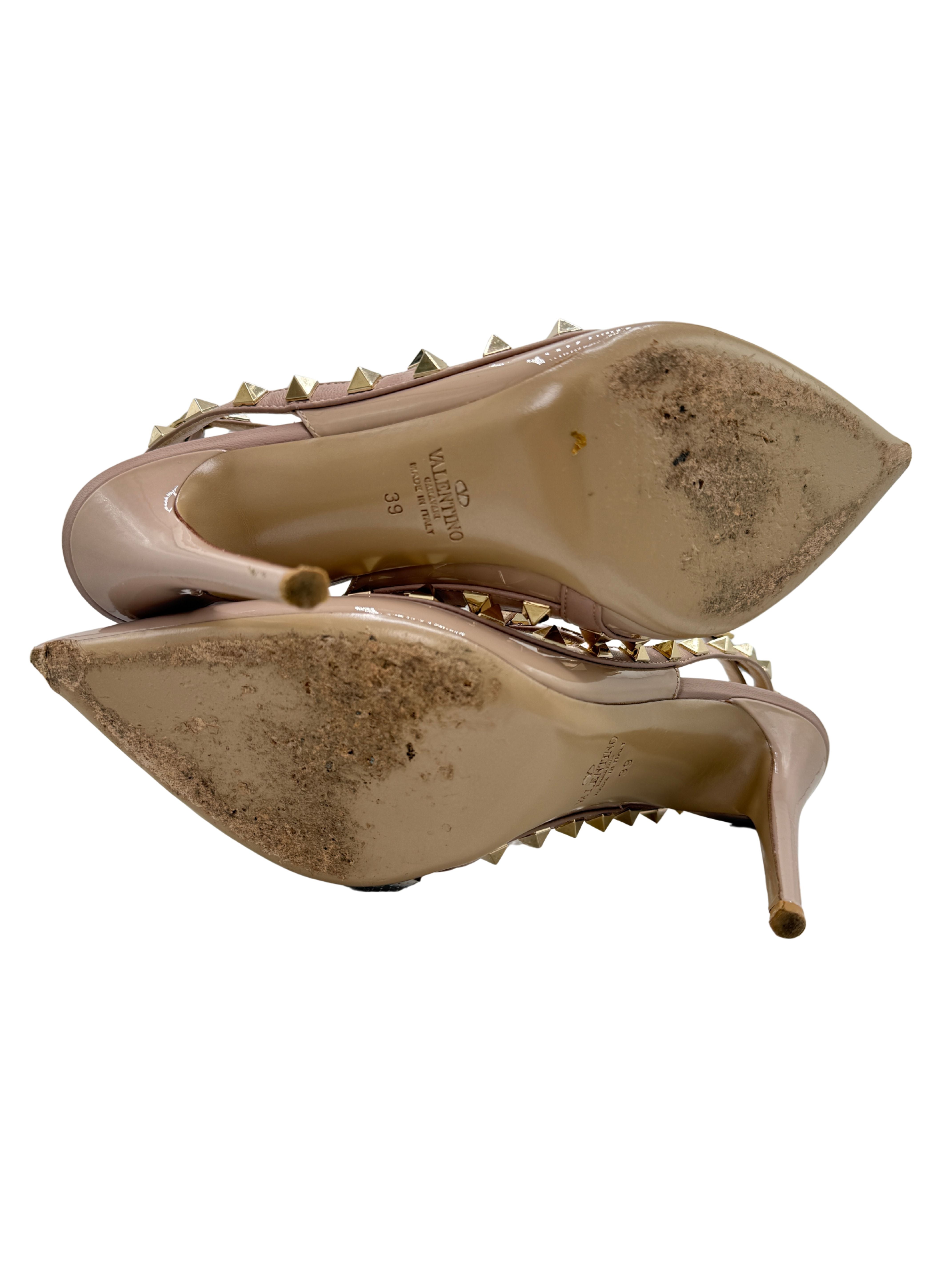 Valentino Rockstud Ankle Strap Pumps - Mauve Valentino