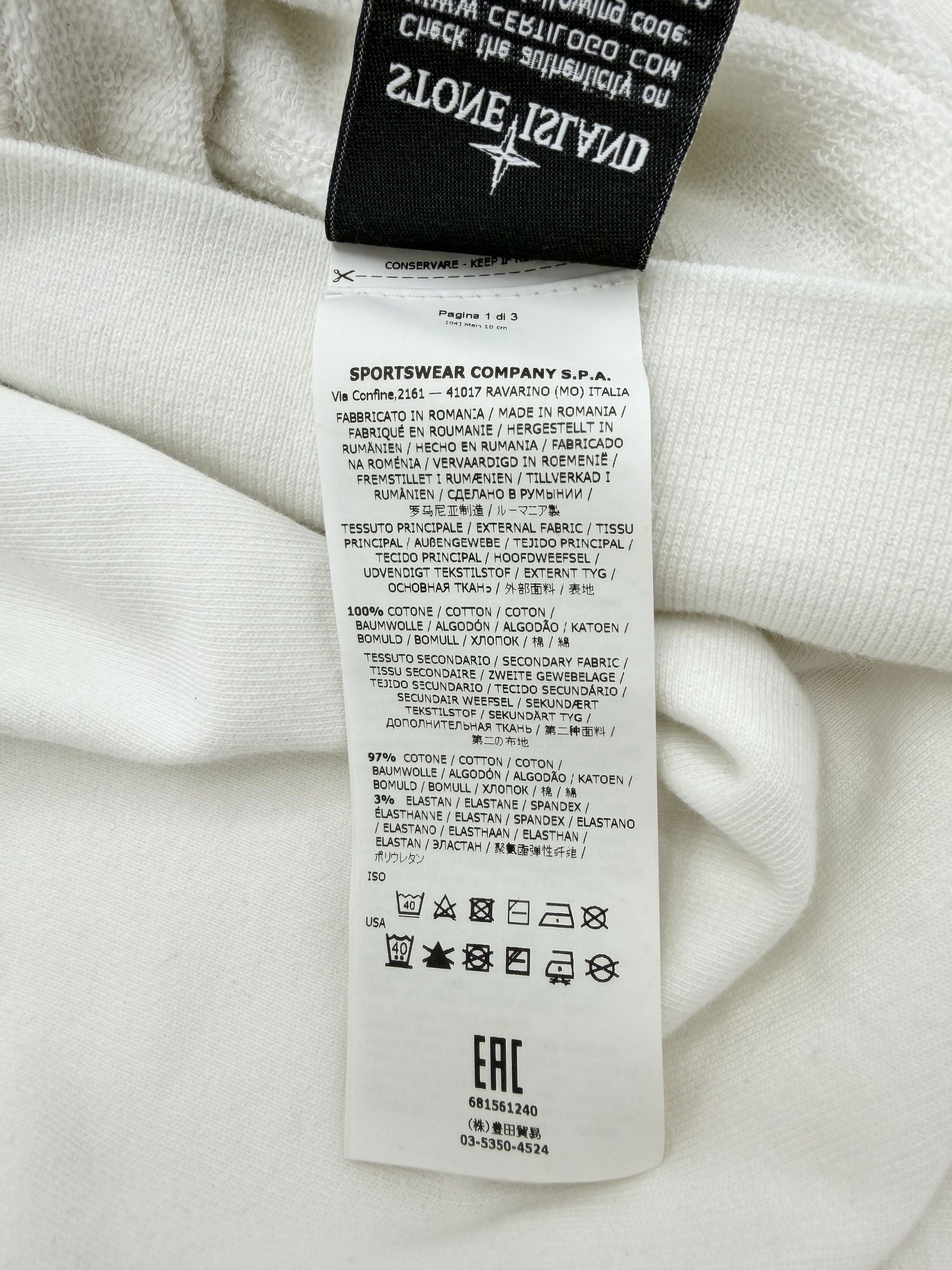 Stone Island Pocket Detail Sweatshirt - White Stone Island