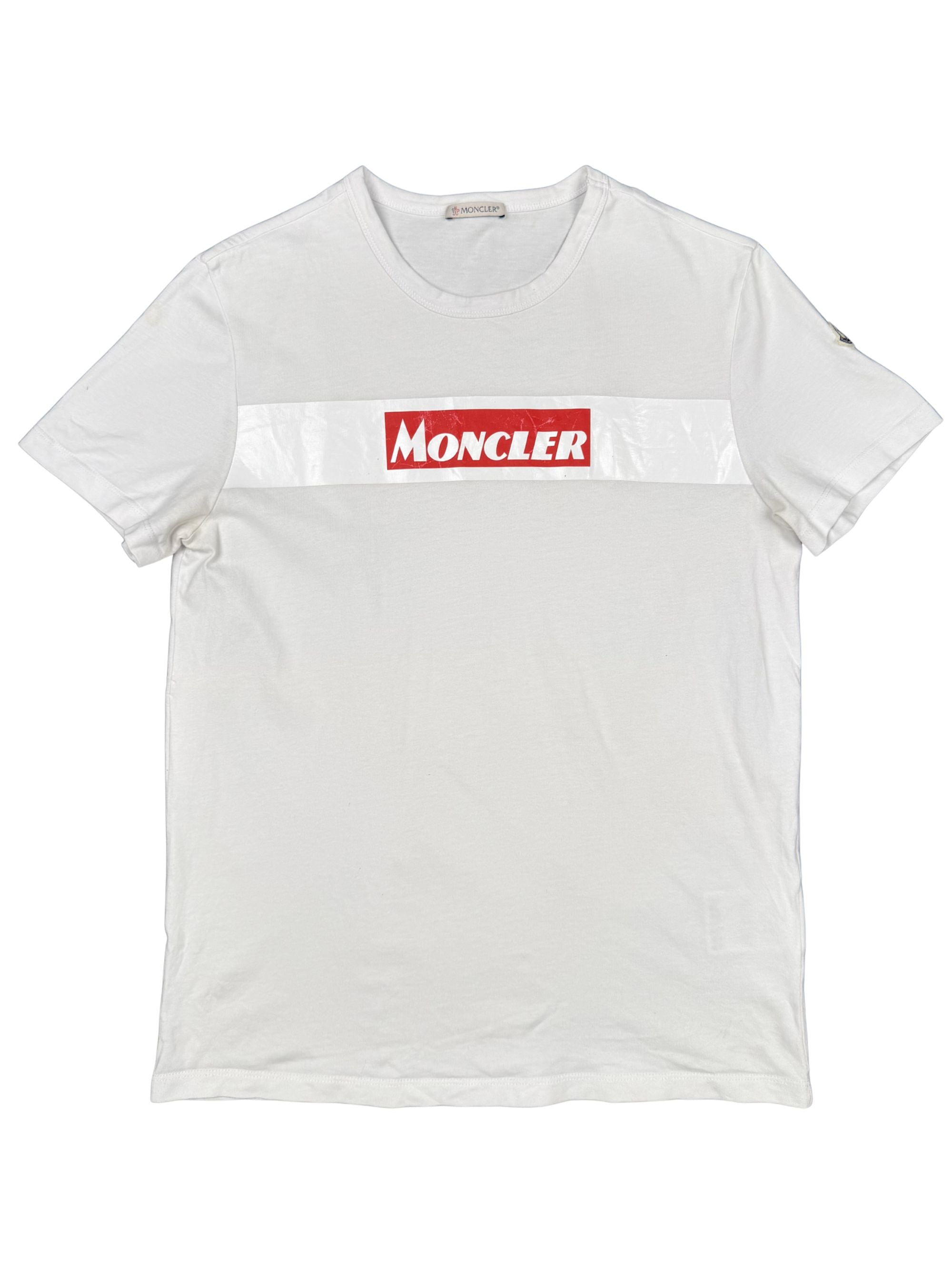 Moncler Logo Print T-Shirt - White Moncler