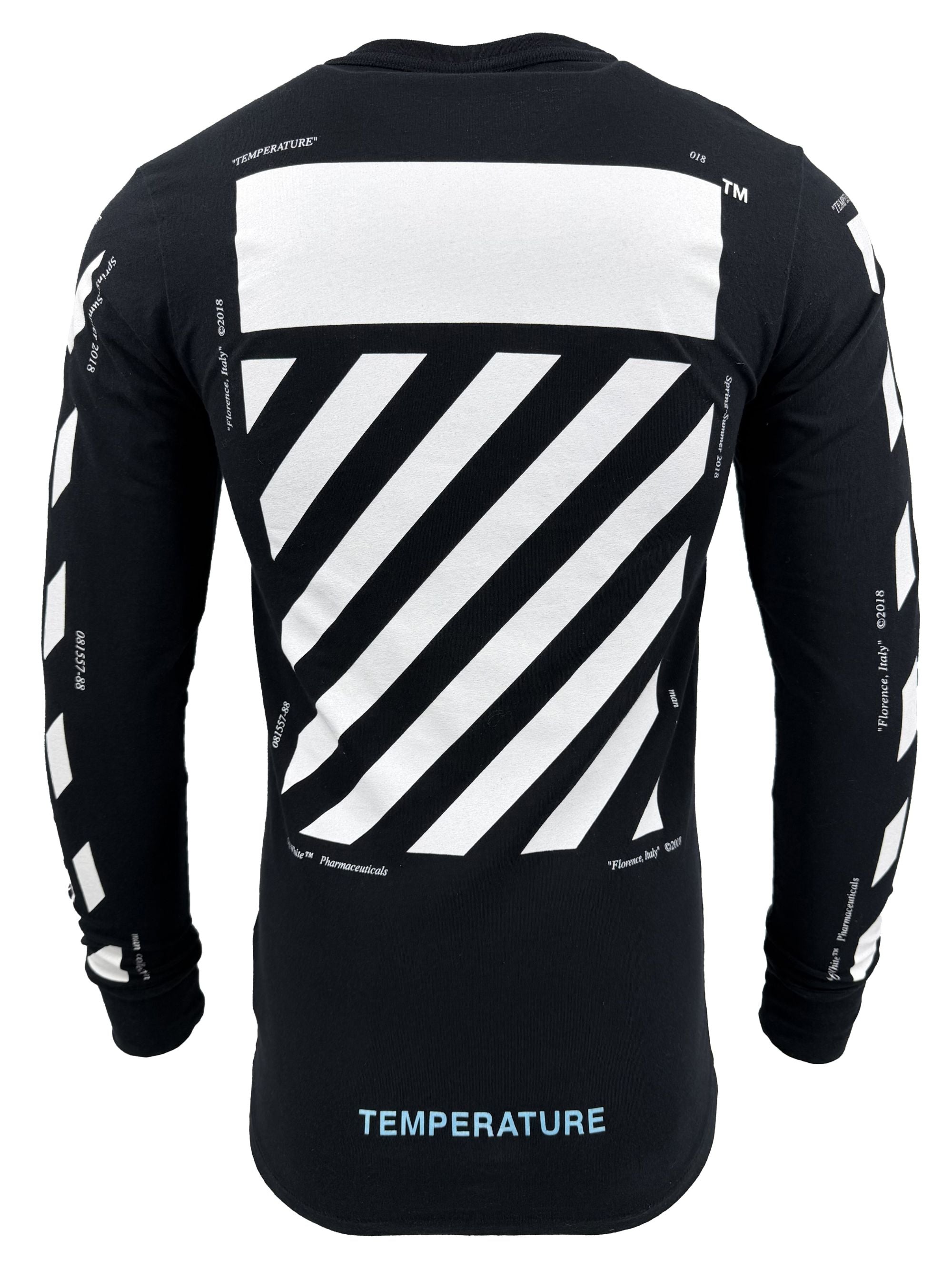 Off-White Tempreture Print Long Sleeve T-Shirt - Black Off-White