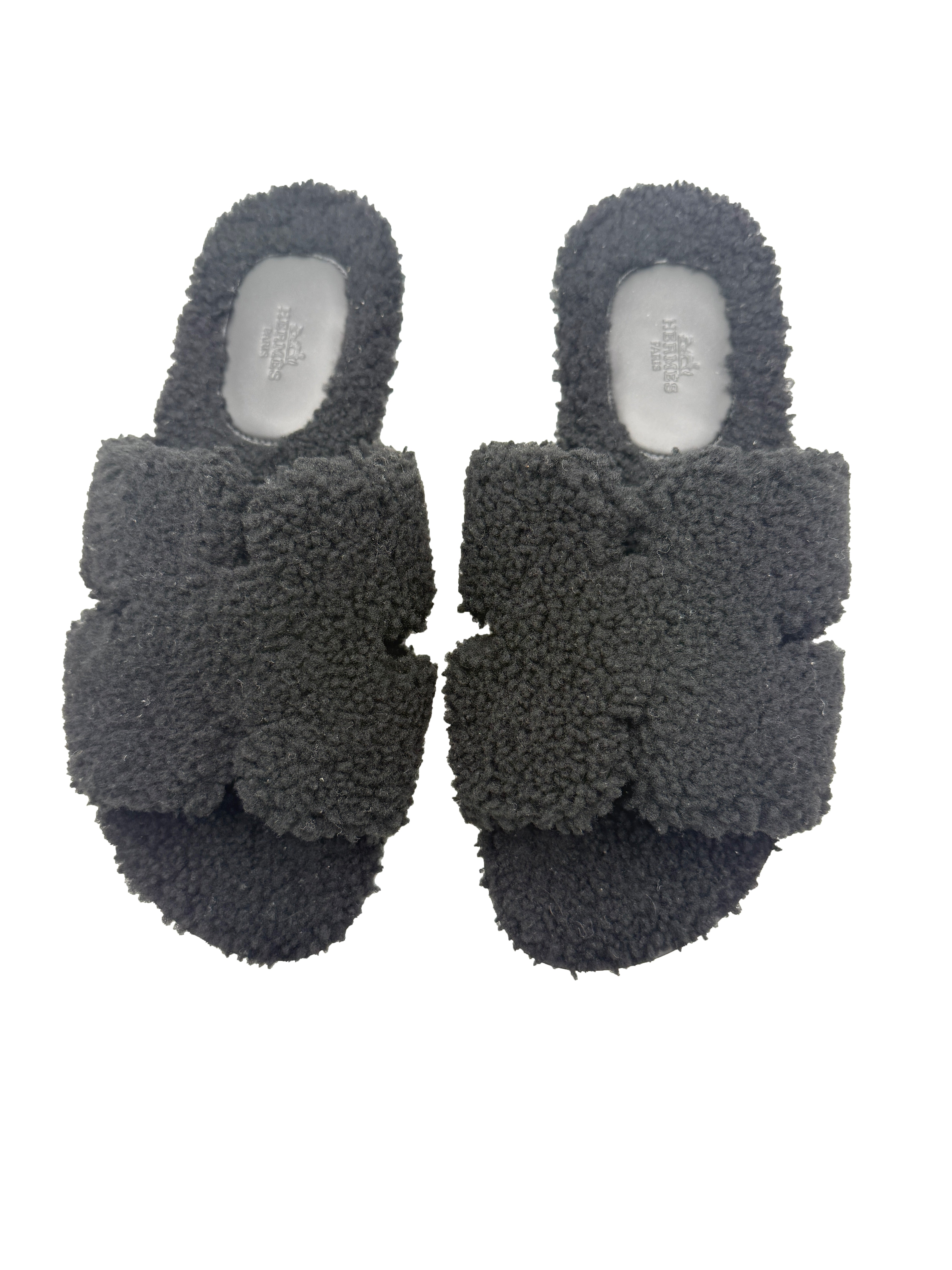 Hermès Izmir Shearling Sandal - Black