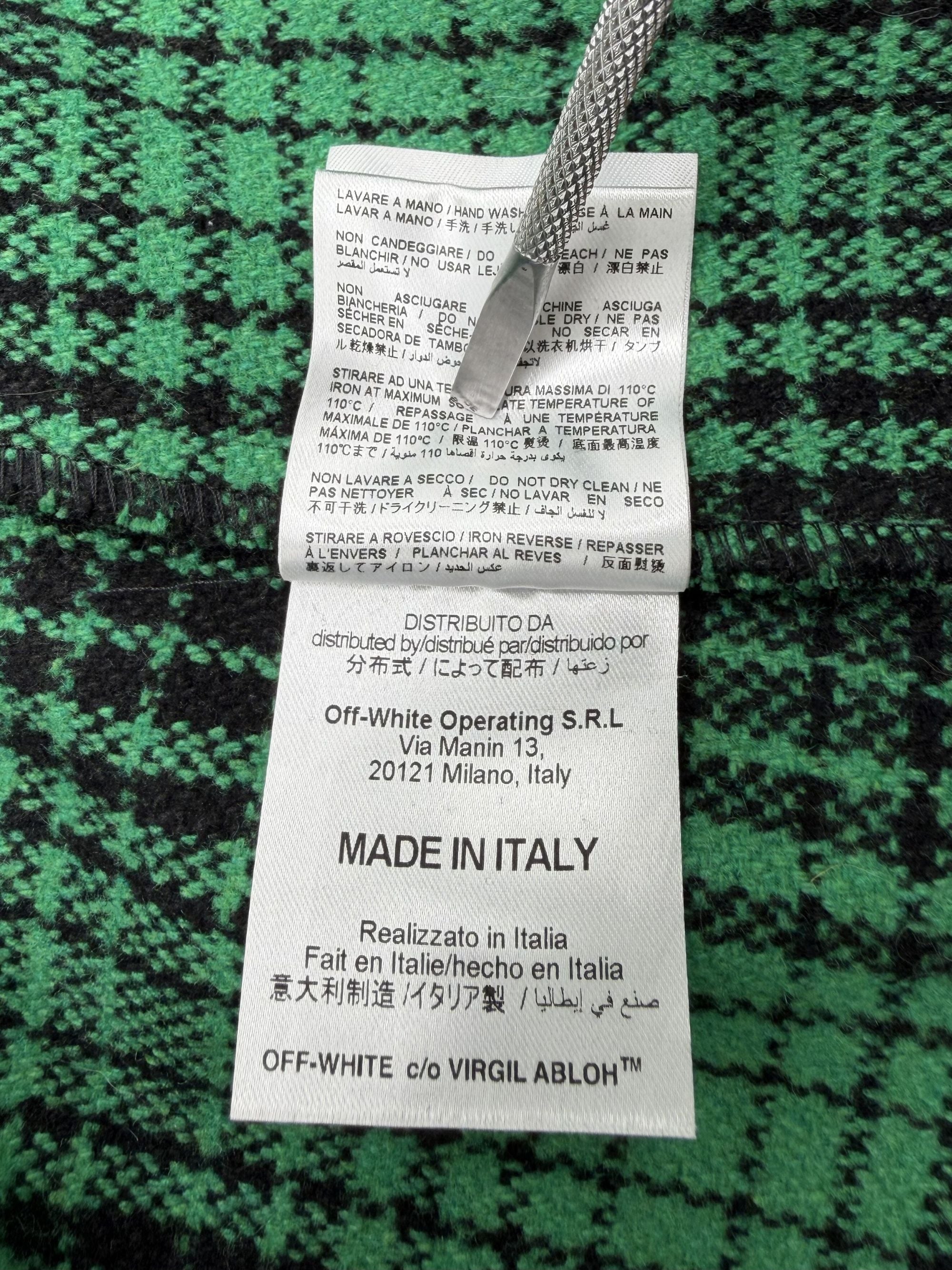Off-White Check Print Overshirt - Green Off-White