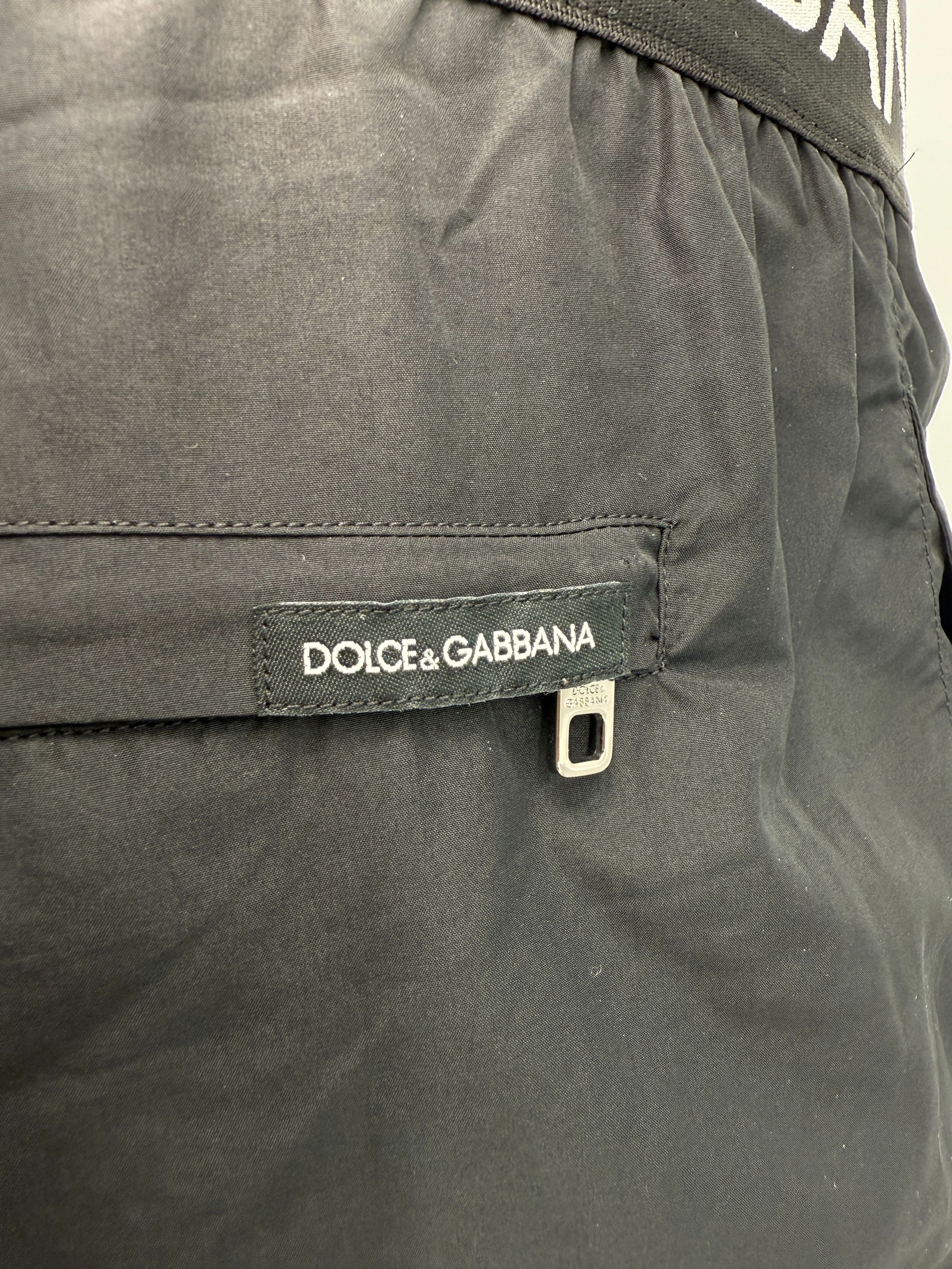Dolce & Gabbana Logo-waistband Swim Shorts - Black Dolce & Gabbana