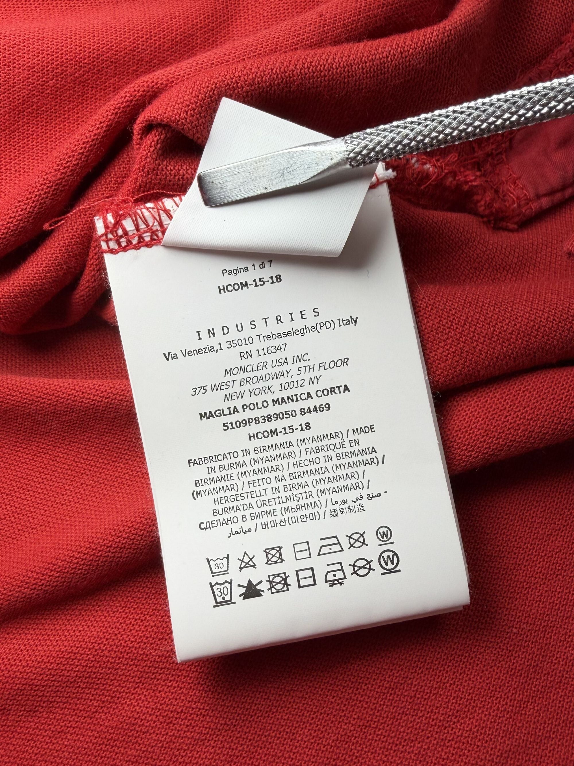 Moncler Grenoble Double Collar Polo - Red Moncler