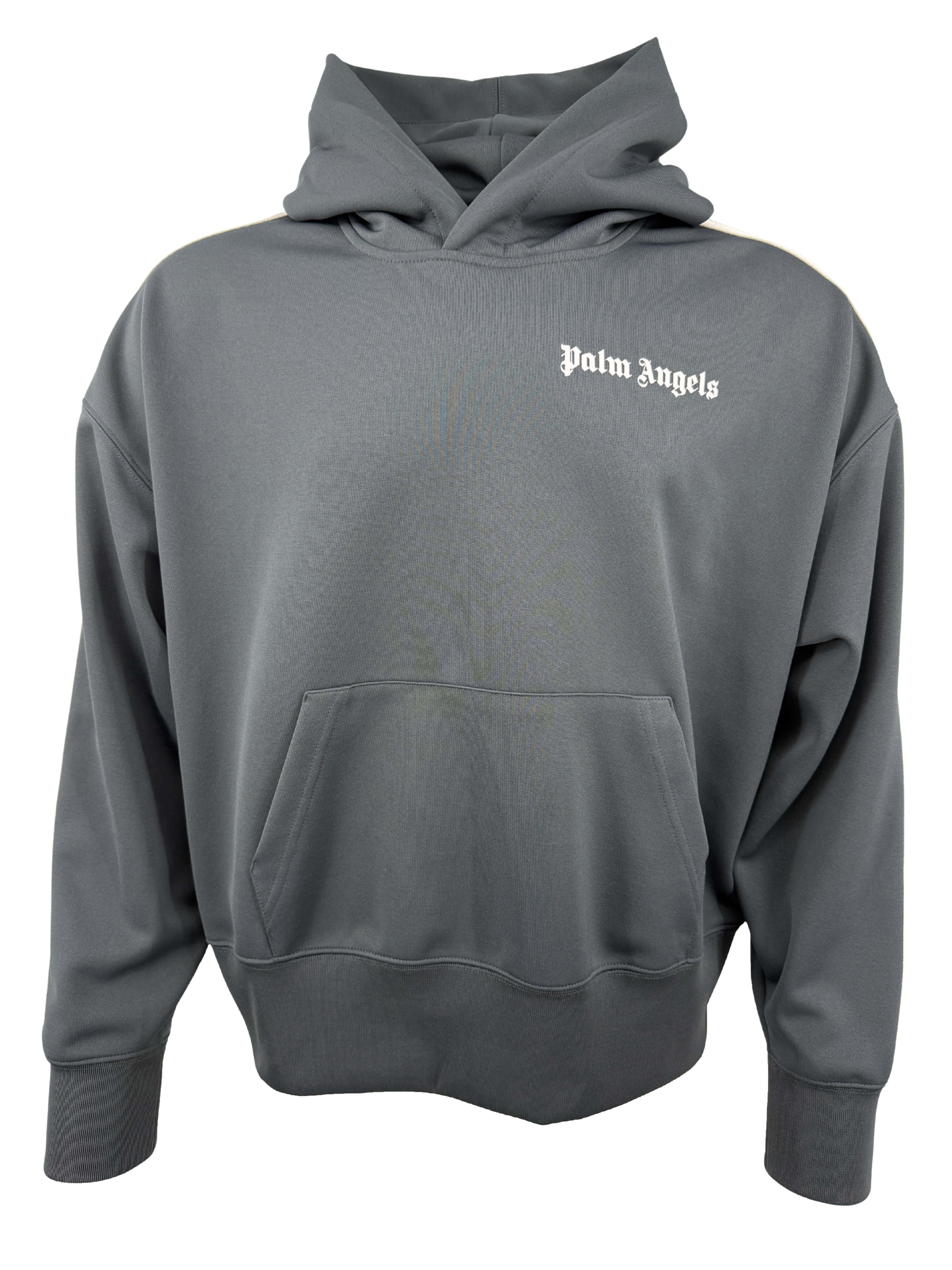 Palm Angels Side Stripe Logo Hoodie - Grey