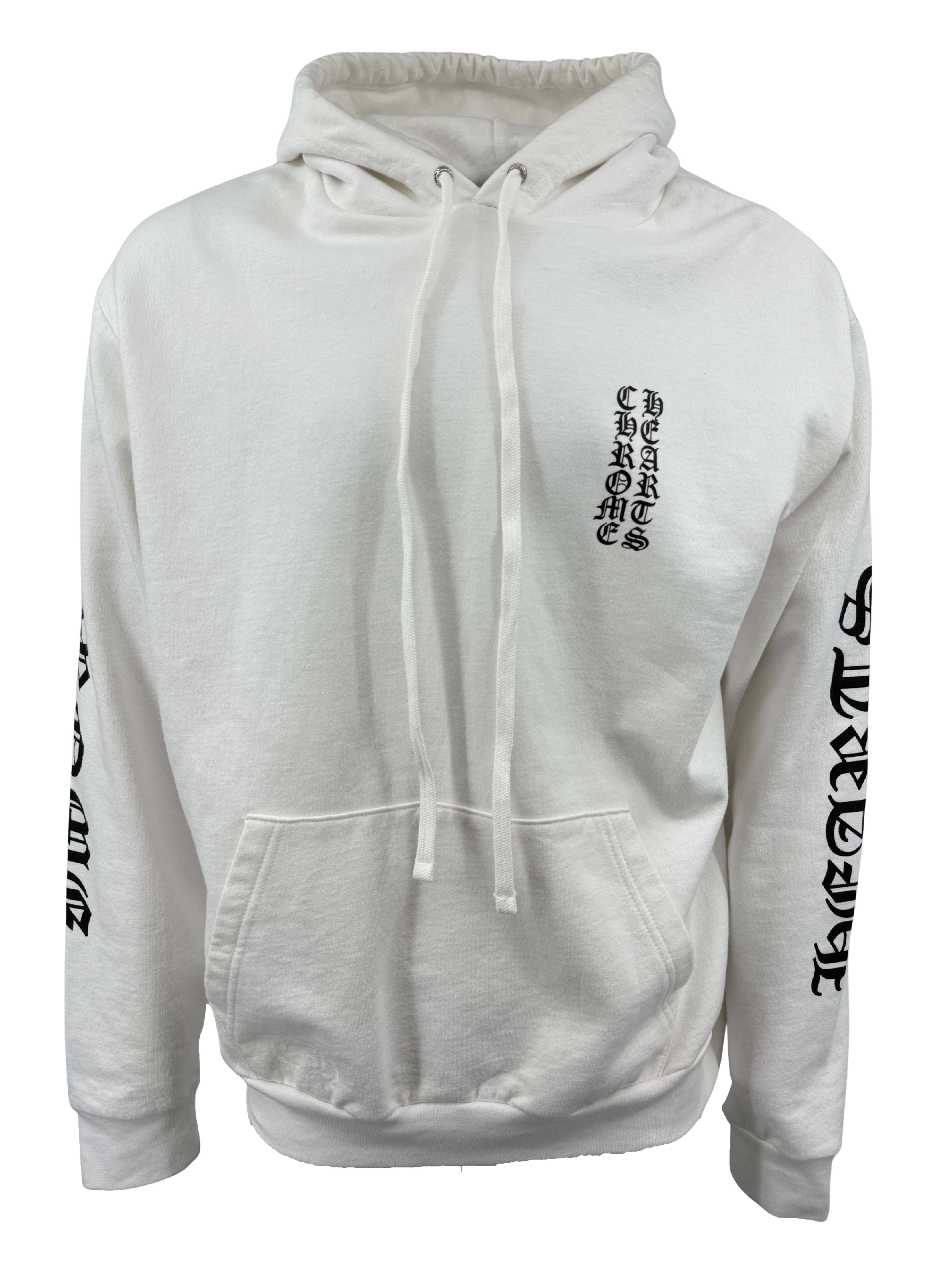 Chrome Hearts Vertical Logo Hoodie - White