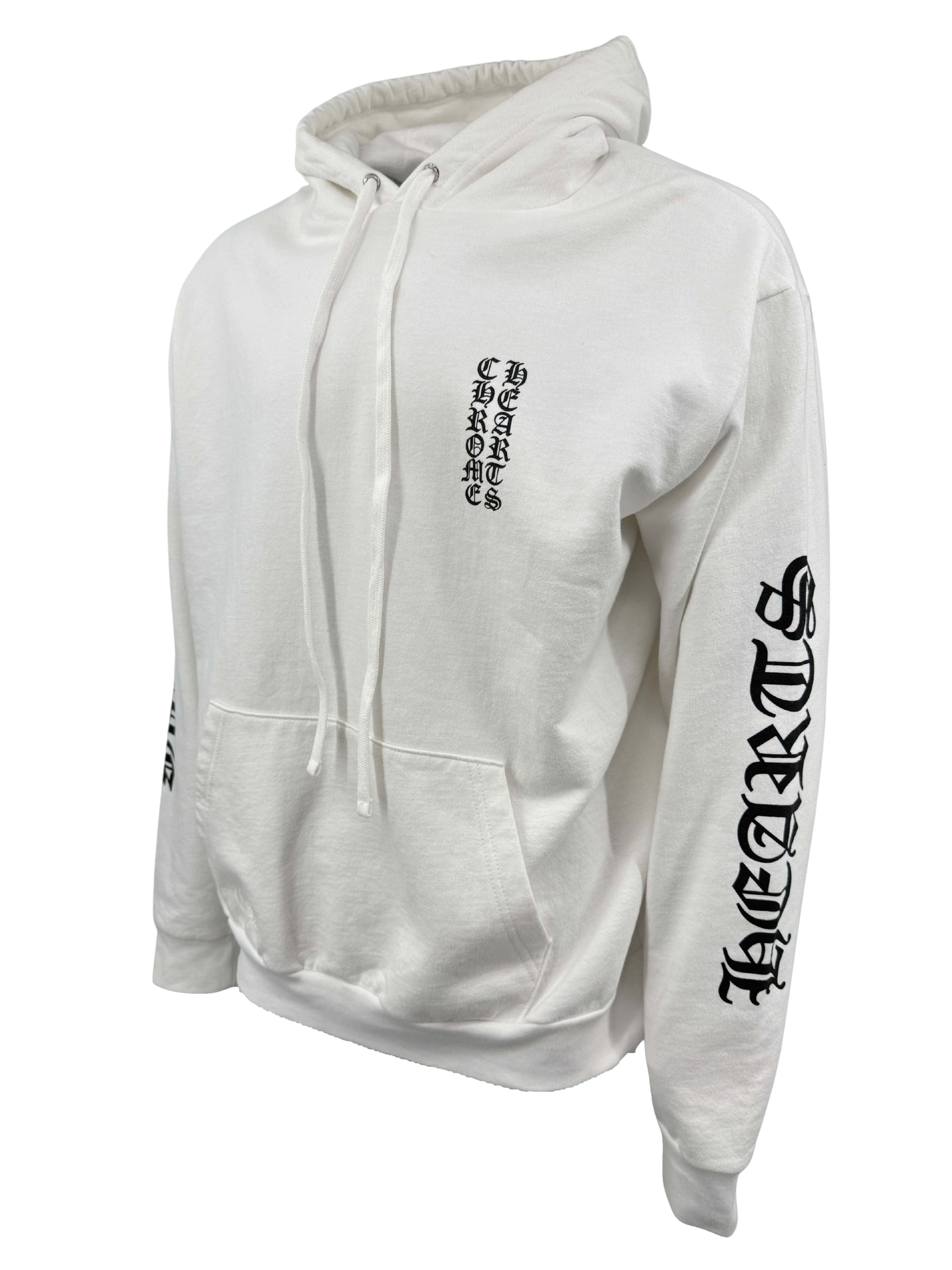 Chrome Hearts Vertical Logo Hoodie - White