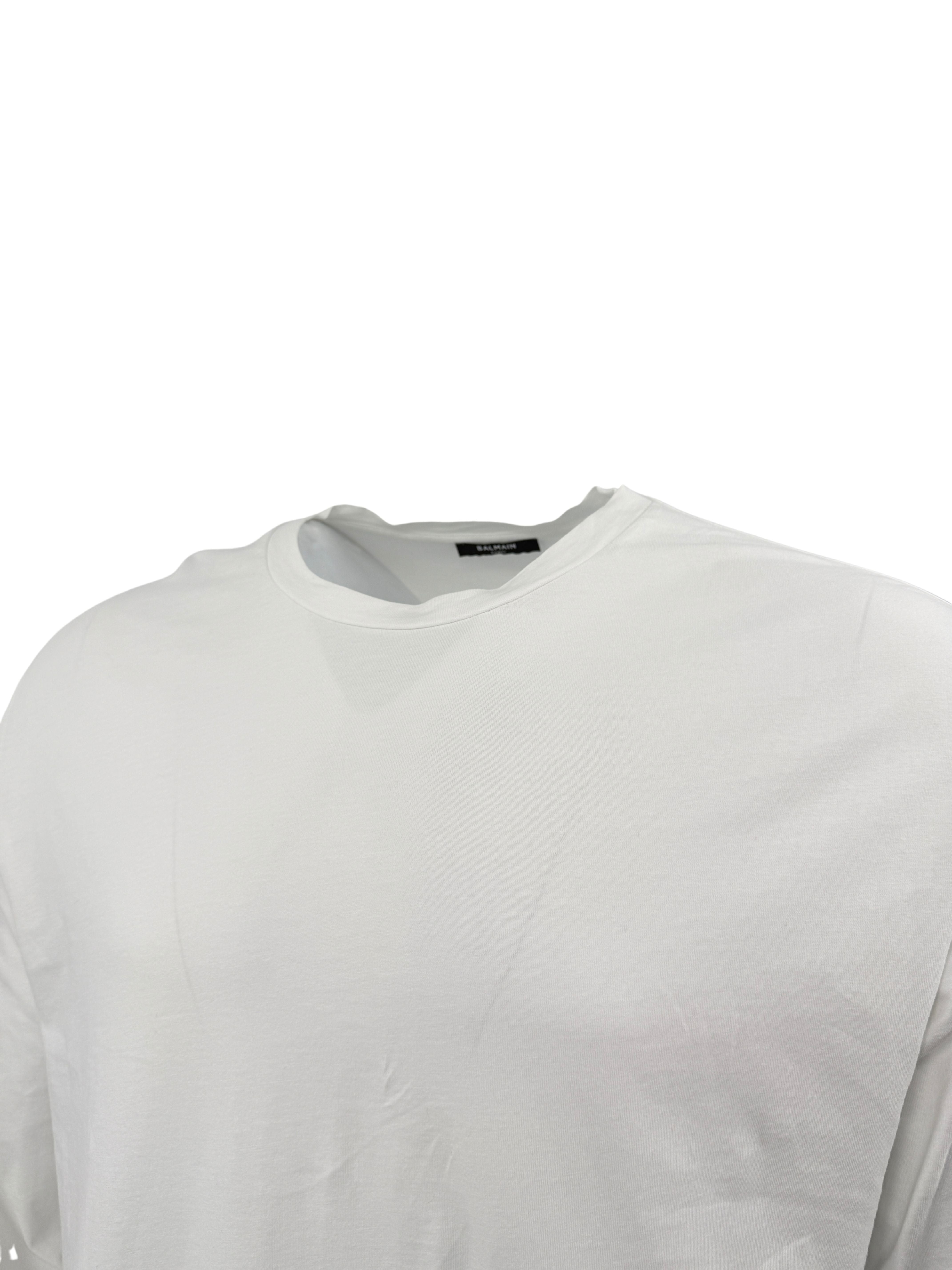 Balmain Arm Logo Long Sleeve T-Shirt - White Balmain