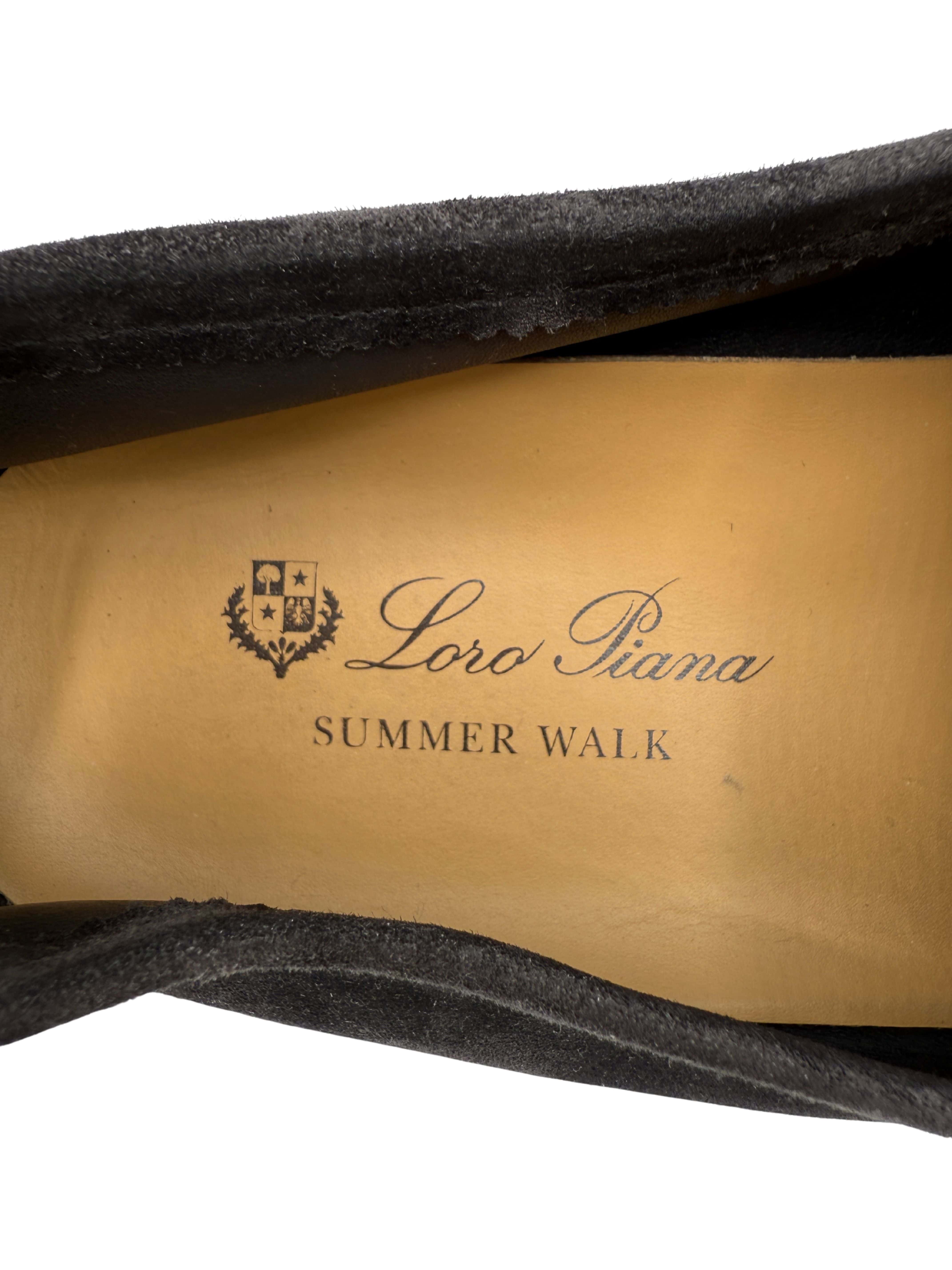 Loro Piana Summer Walk Suede Loafer - Grey Loro Piana