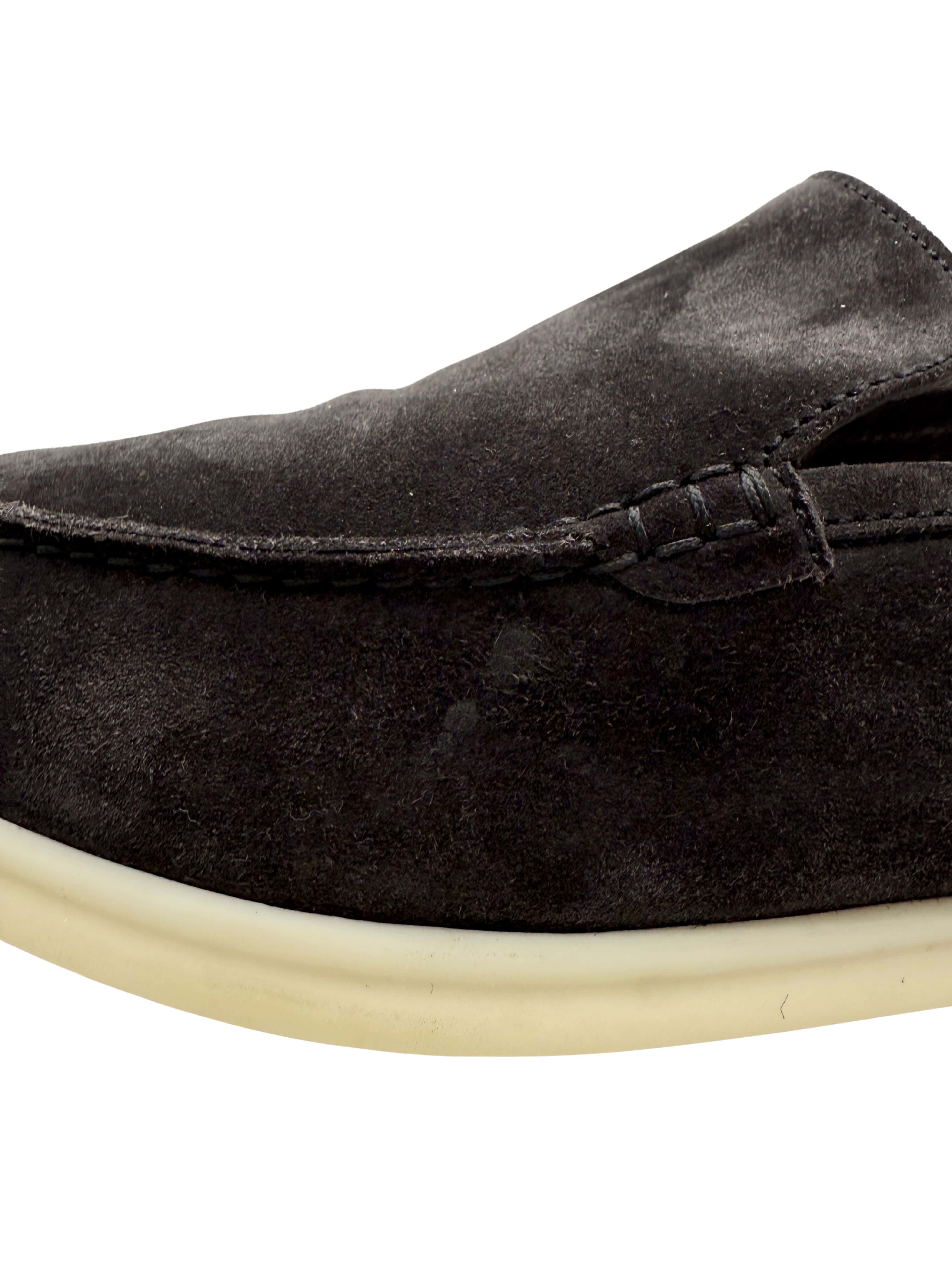 Loro Piana Summer Walk Suede Loafer - Grey Loro Piana