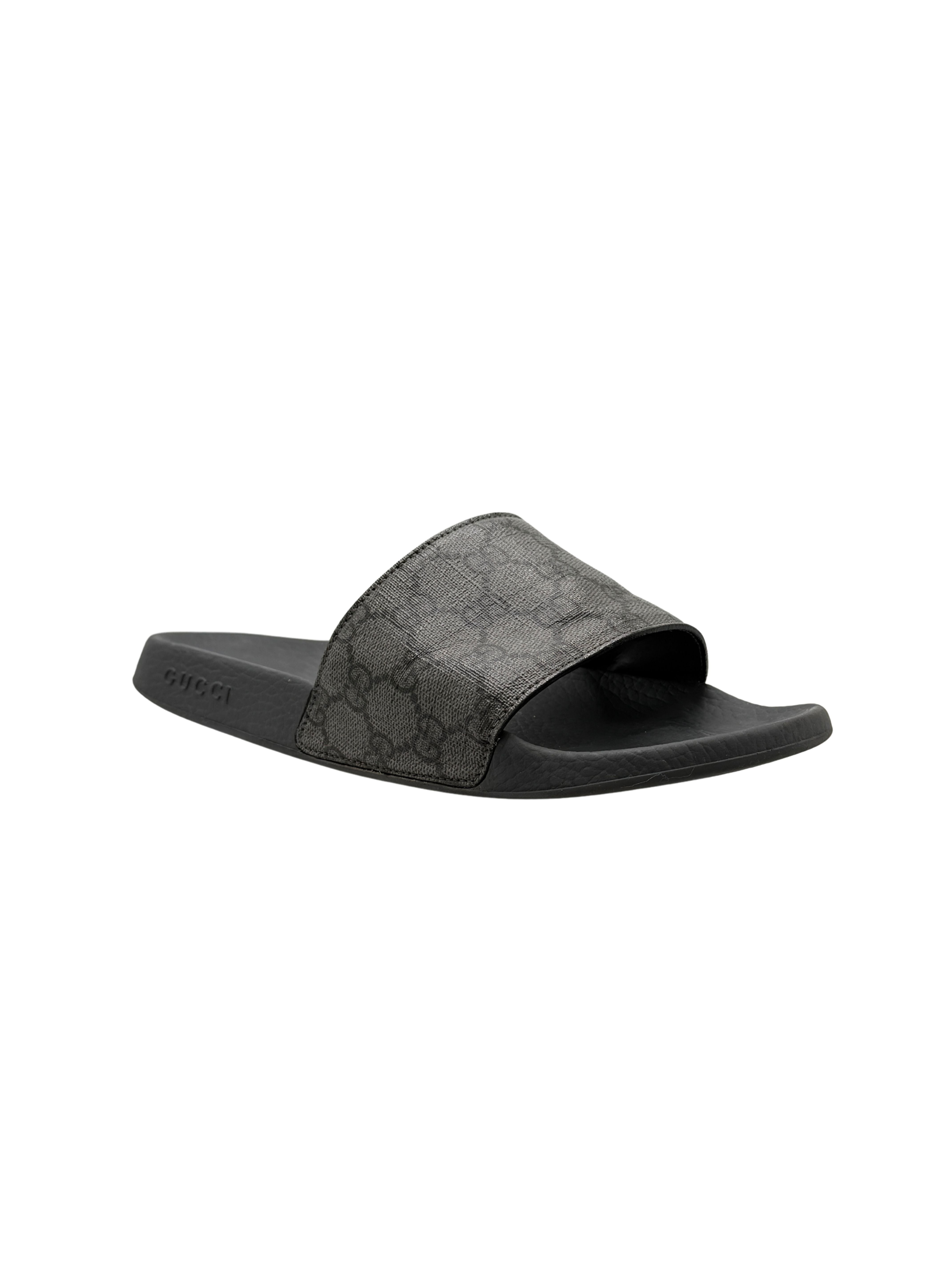Gucci GG Supreme Sliders - Grey Gucci