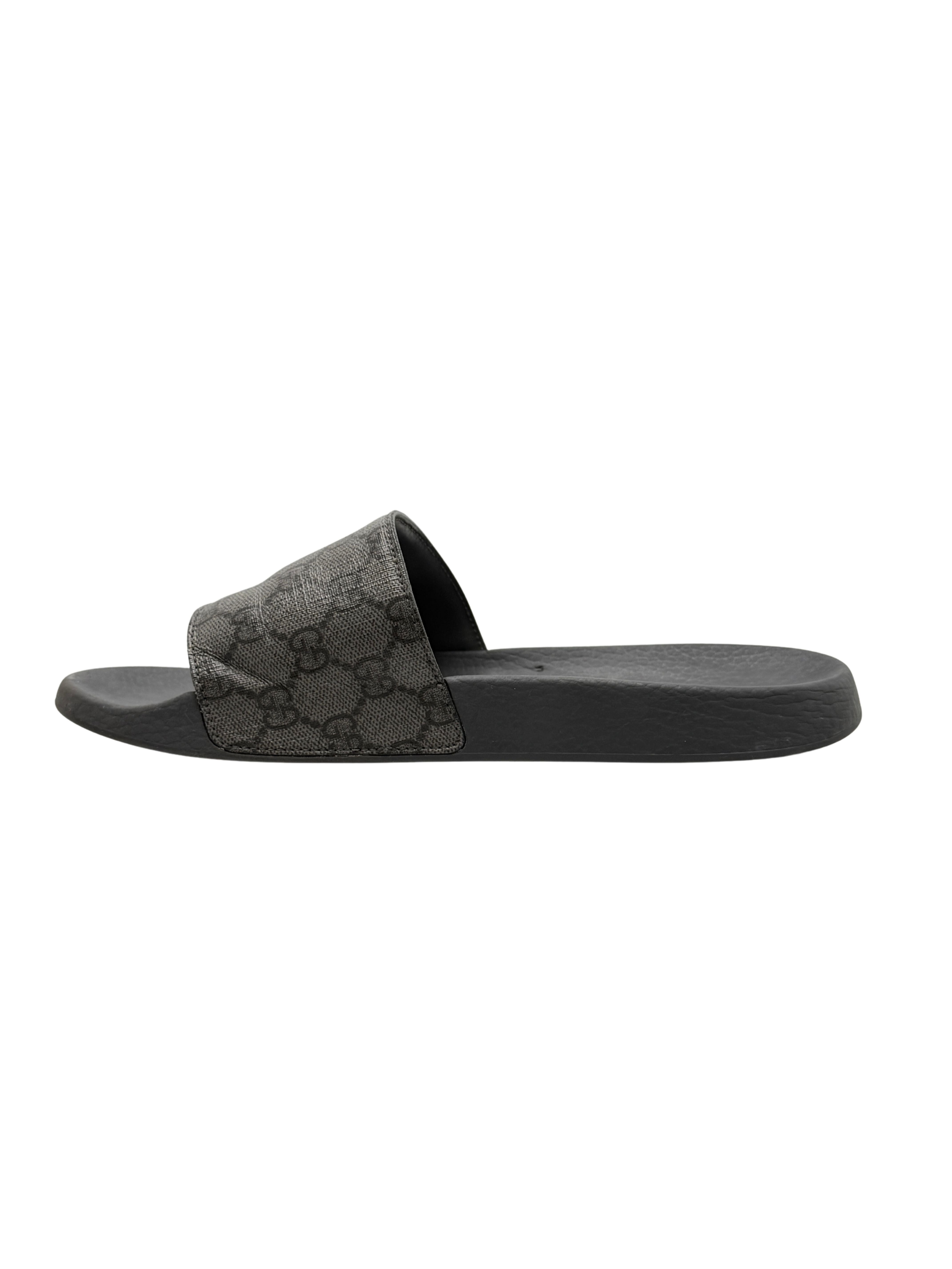 Gucci GG Supreme Sliders - Grey Gucci