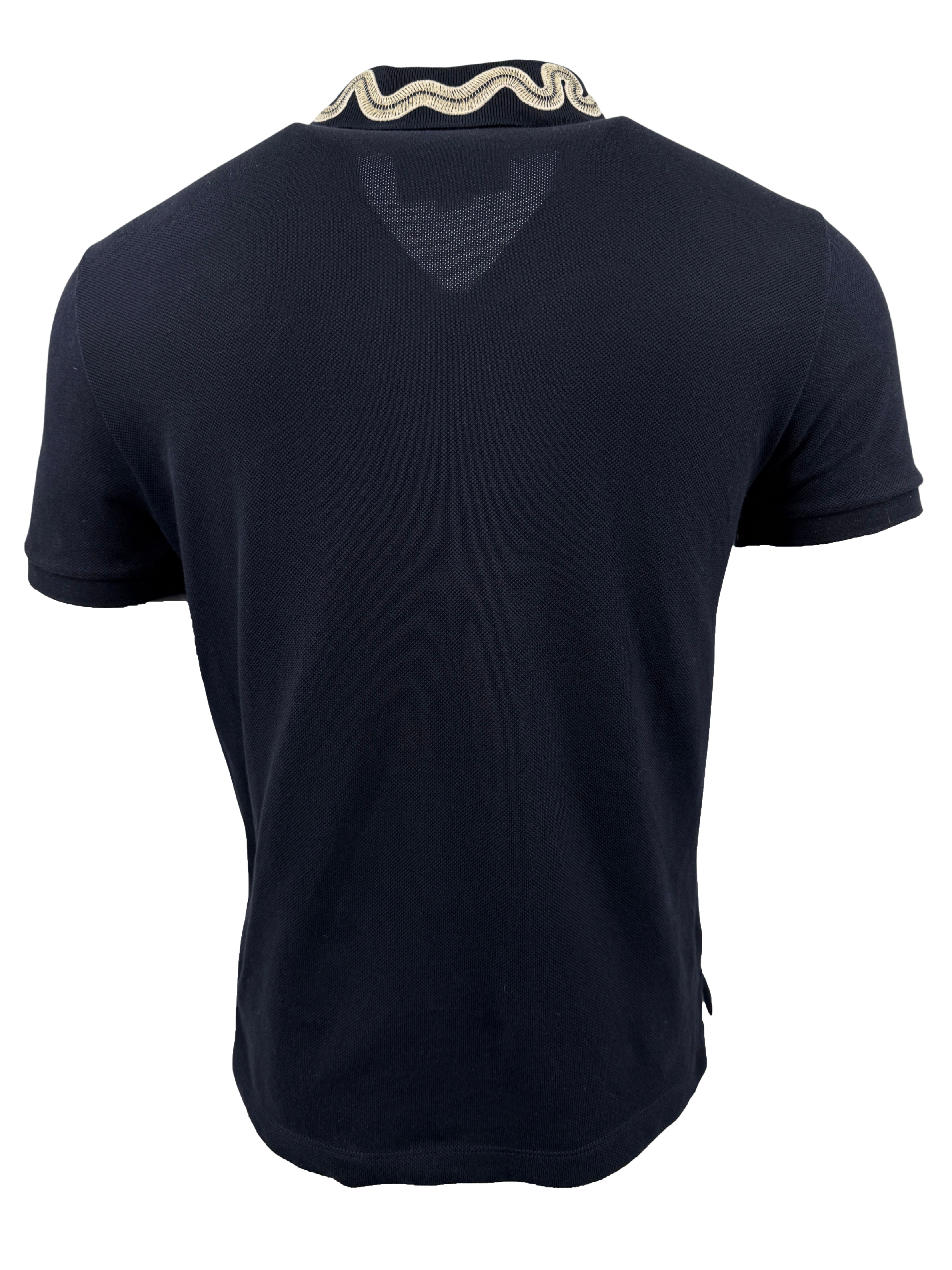 Gucci Embroidered Collar Polo - Navy Gucci