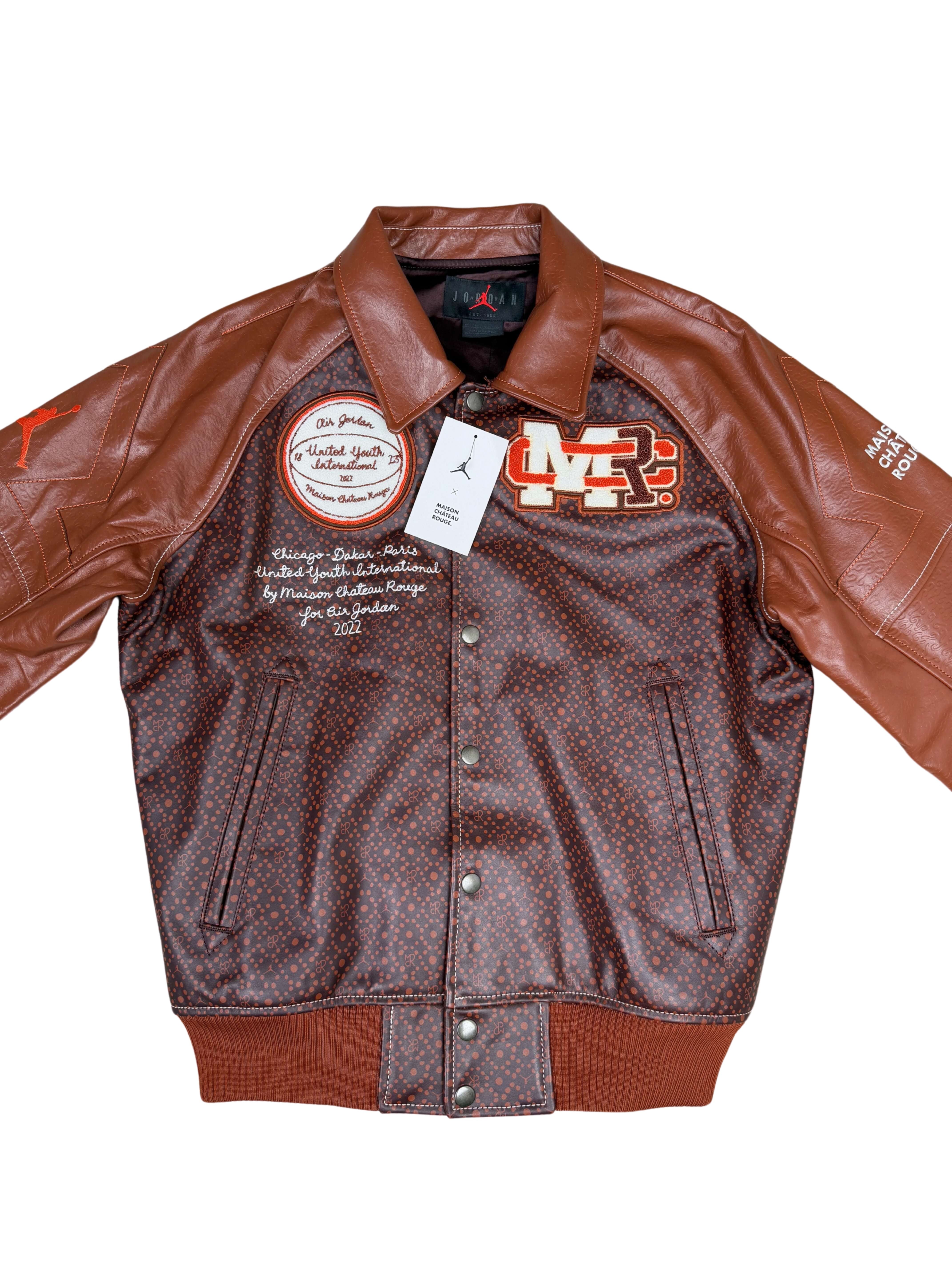 Jordan x Maison Chateau Rouge Leather Flight Jacket - Brown (Unused)