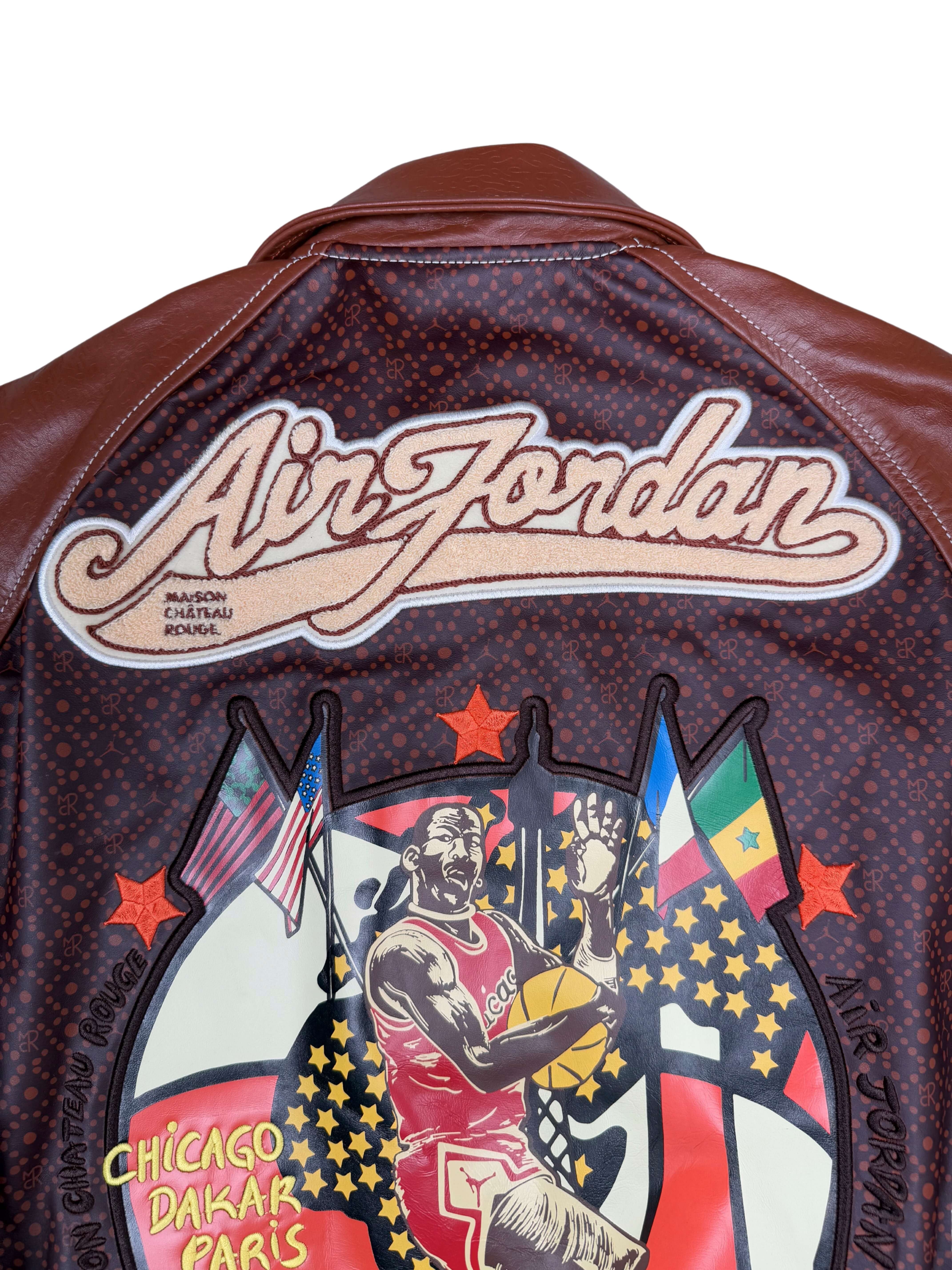 Jordan x Maison Chateau Rouge Leather Flight Jacket - Brown (Unused)