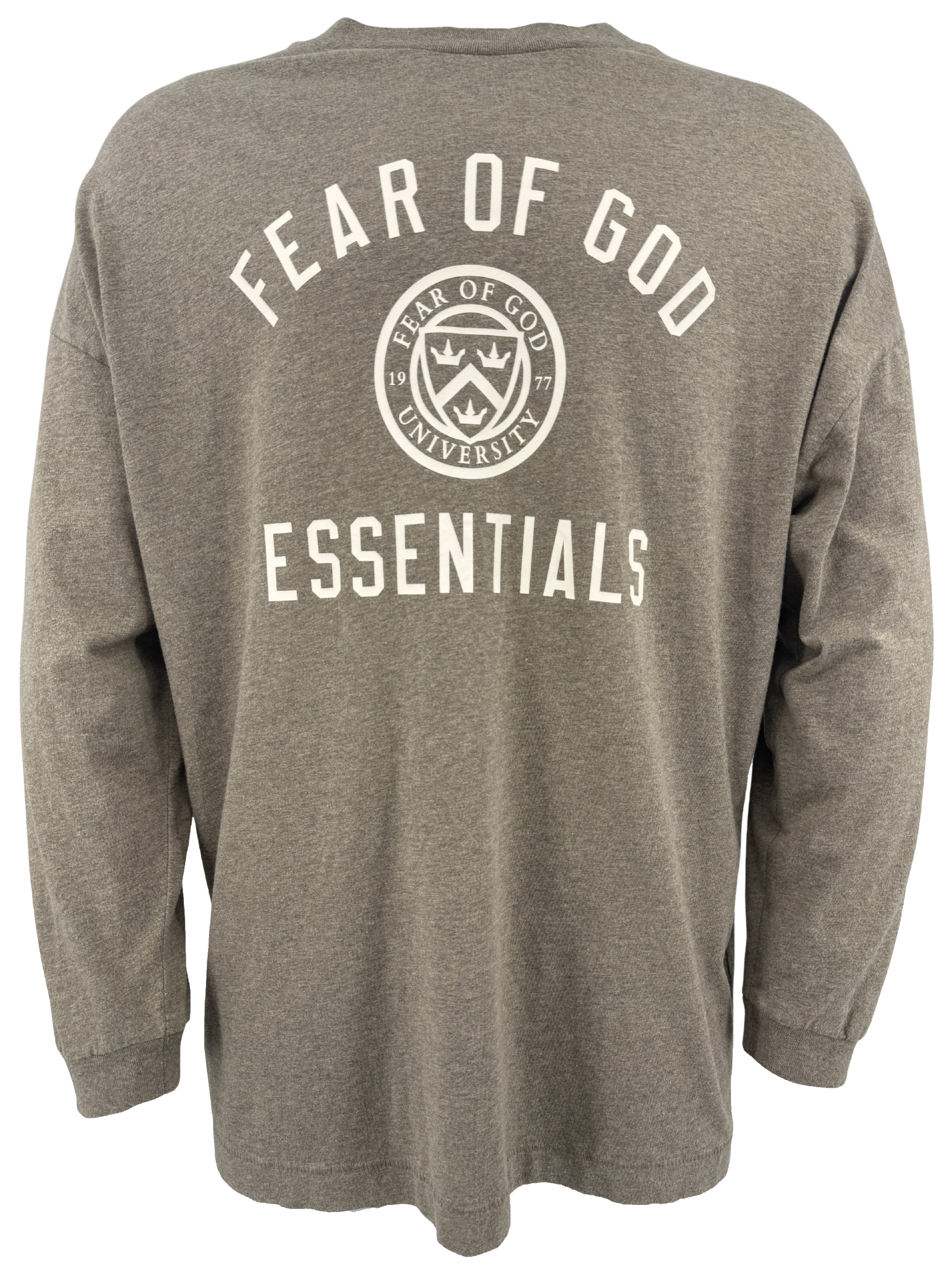 Essentials Fear Of God University Long Sleeve T-Shirt - Grey Essentials